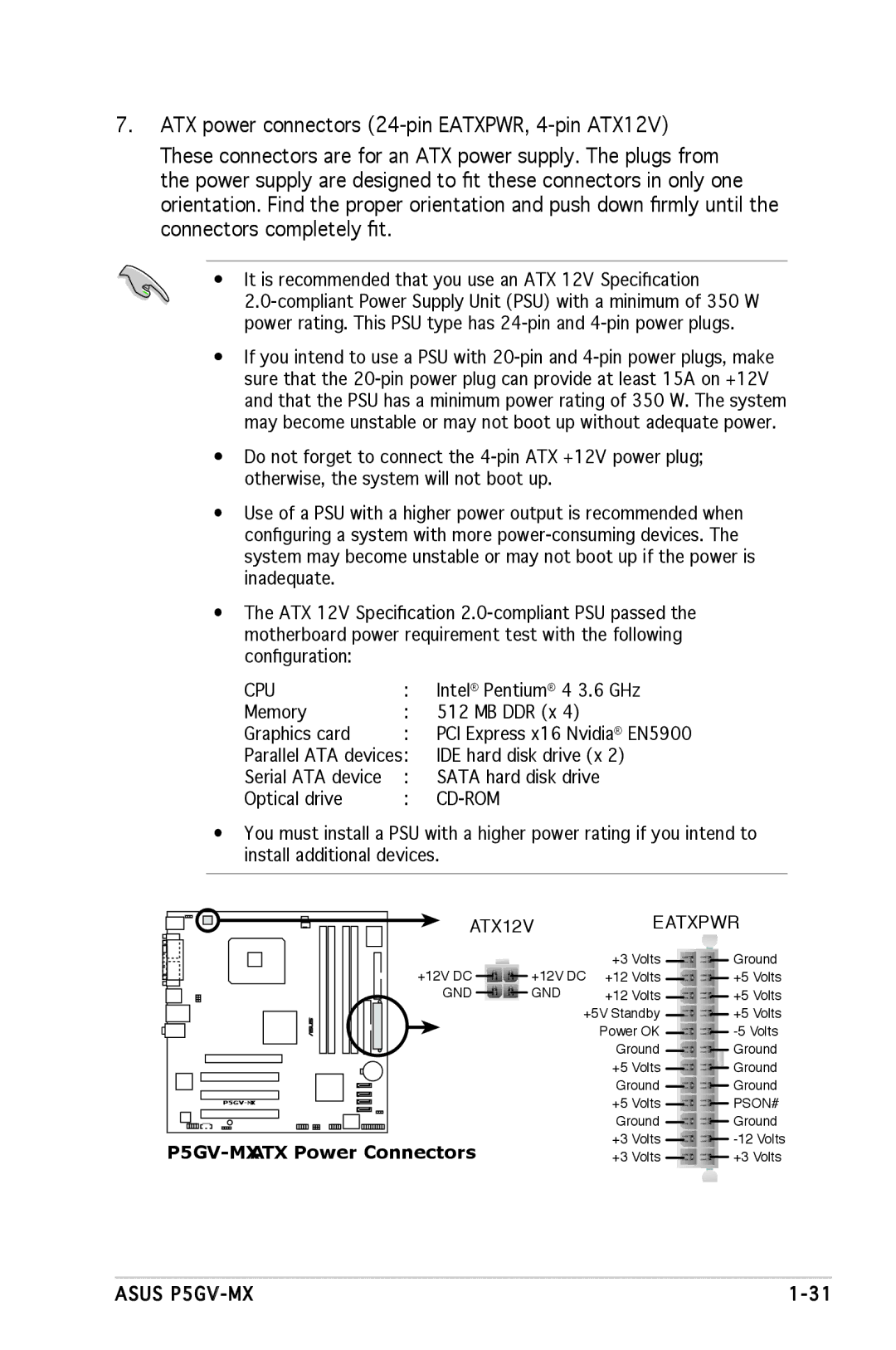 Asus P5GV-MX manual Cpu 