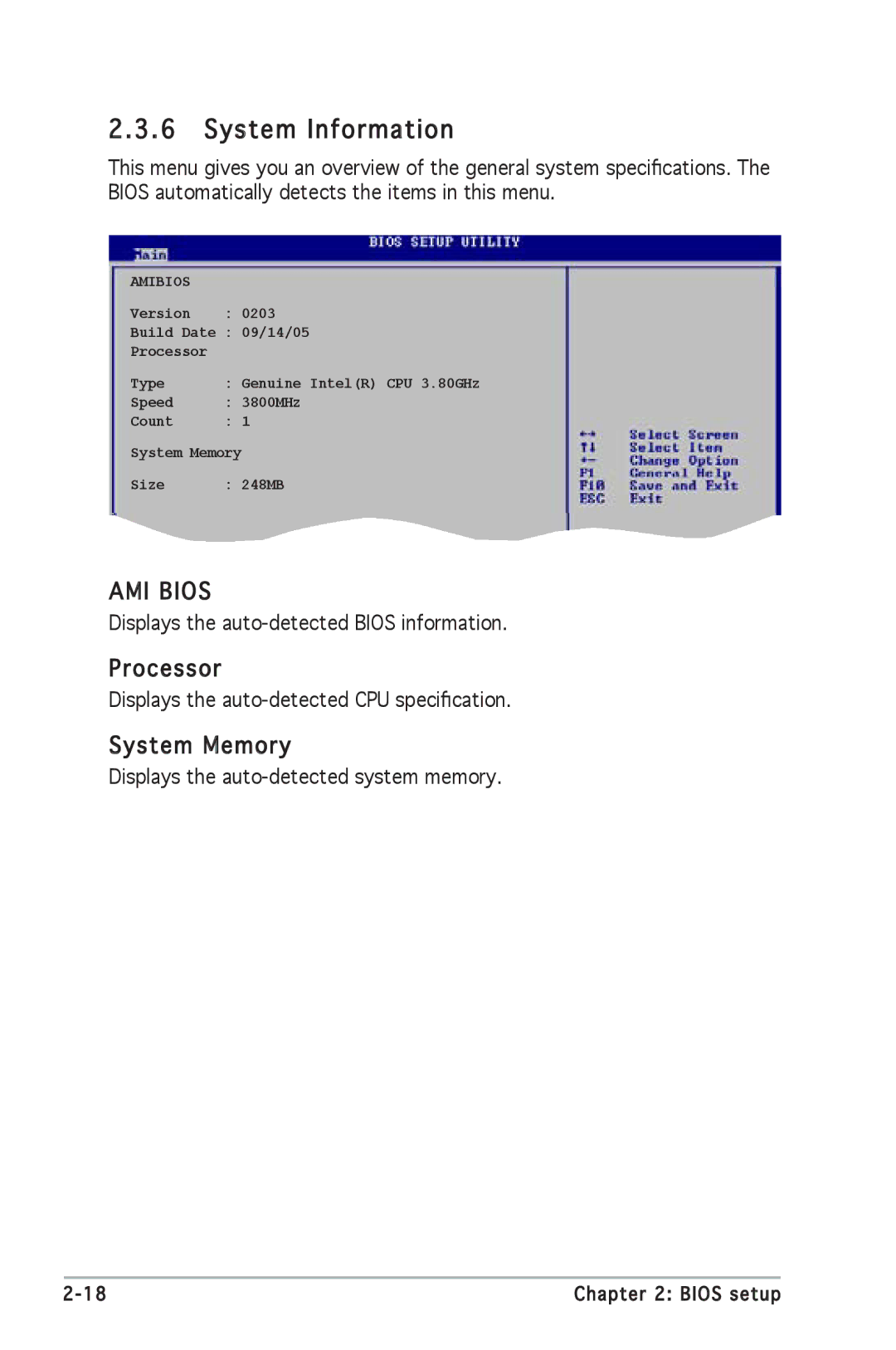 Asus P5GV-MX manual System Information, Processor, System Memory 