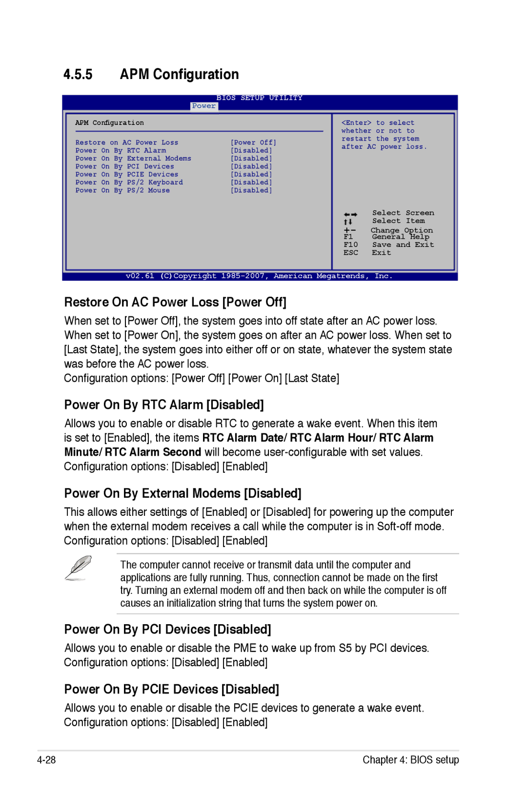 Asus P5K/EPU manual APM Configuration 