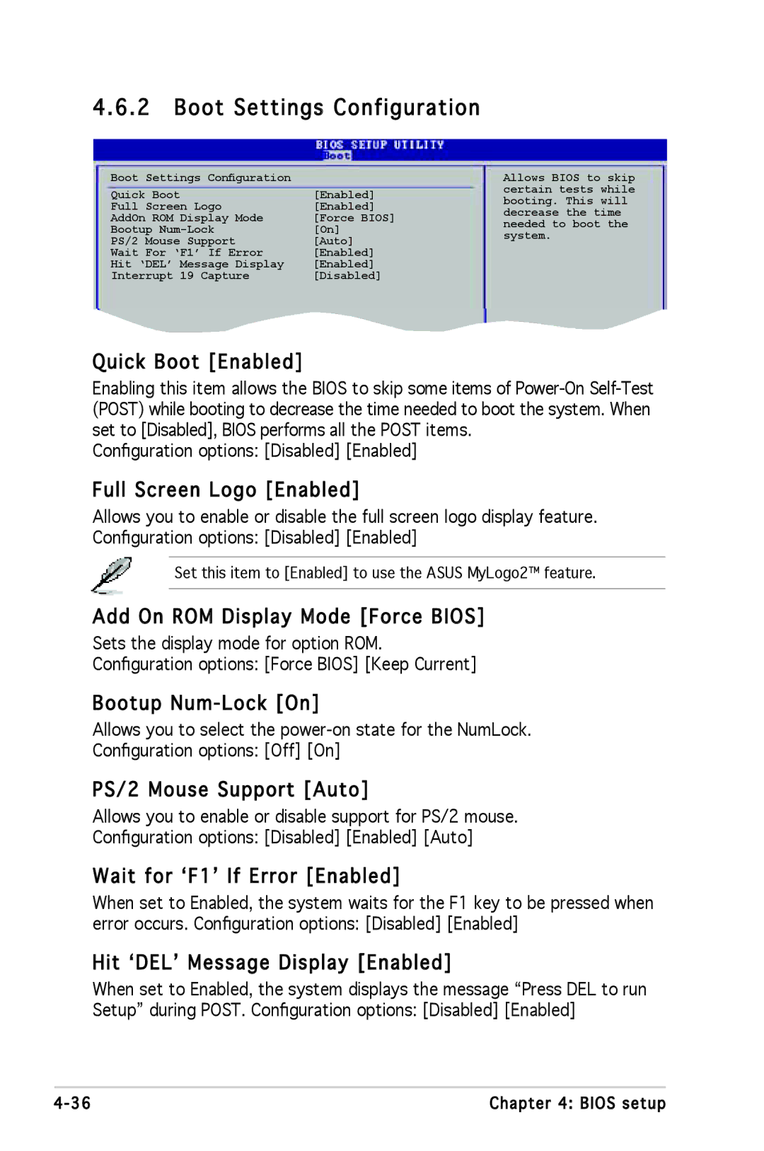 Asus P5L 1394 manual Boot Settings Configuration 