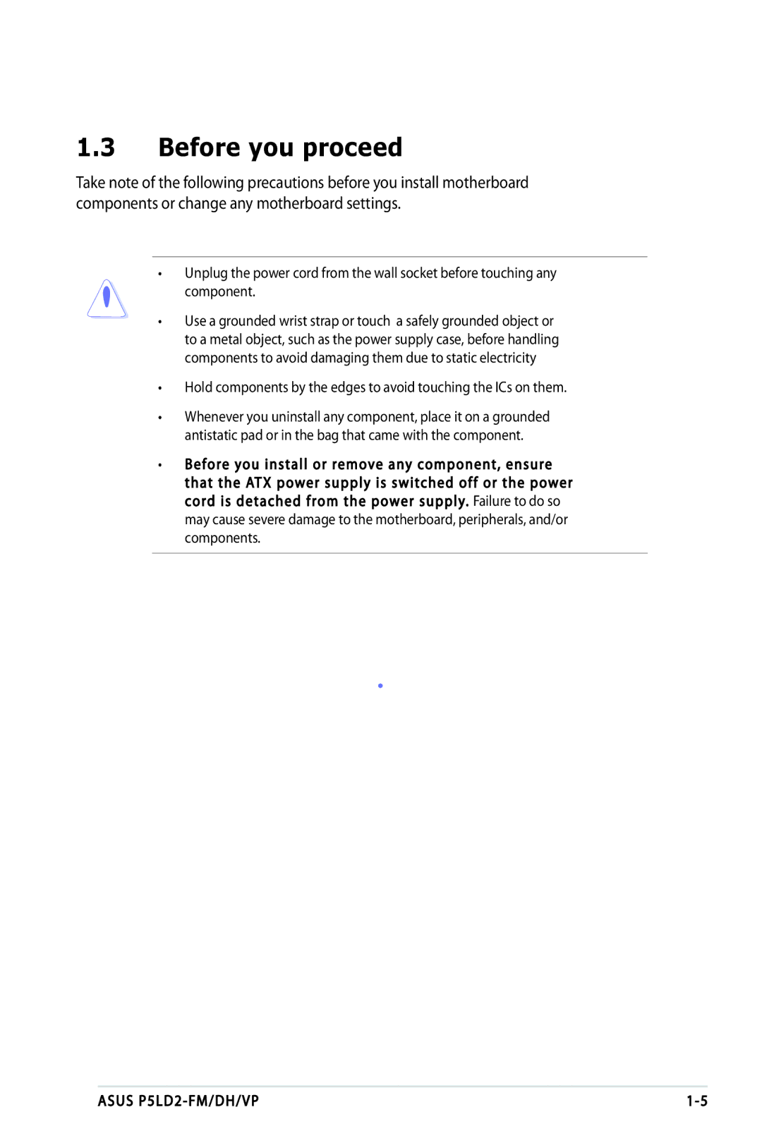 Asus P5LD2-DH, P5LD2-VP, P5LD2-FM manual Before you proceed 