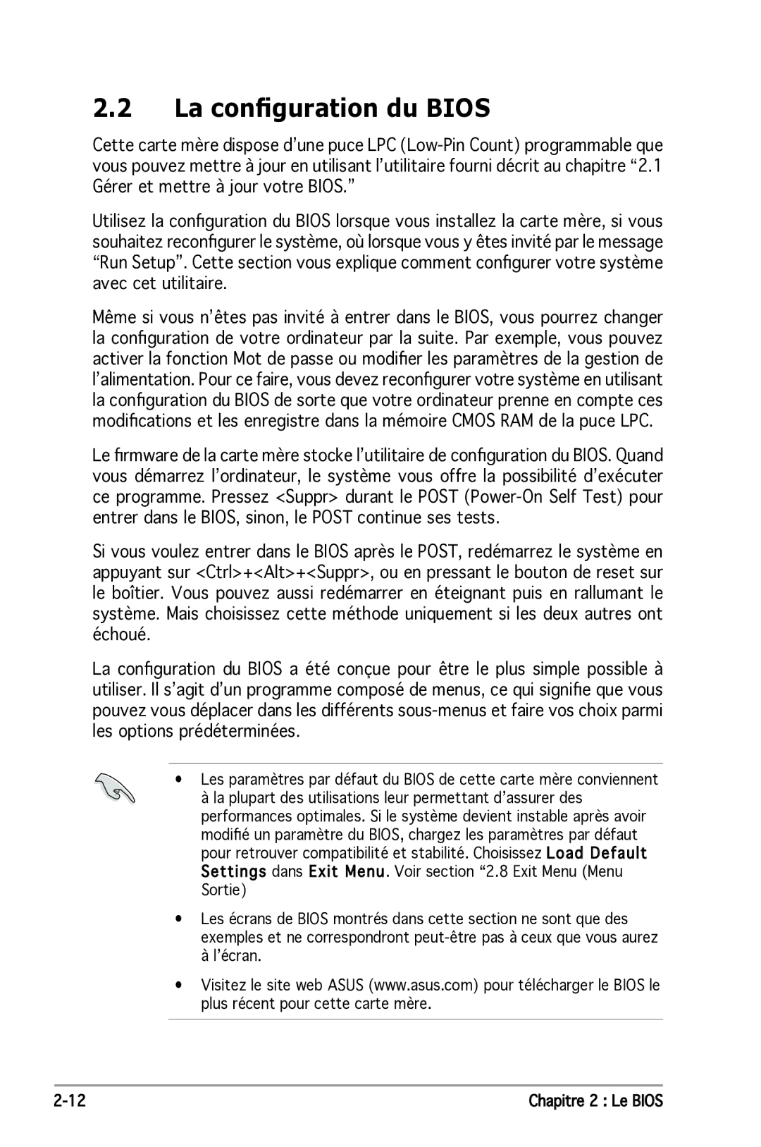 Asus P5N-E SLI manual La configuration du Bios 