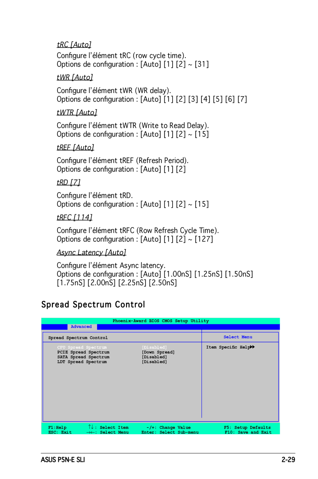 Asus P5N-E SLI manual Spread Spectrum Control 