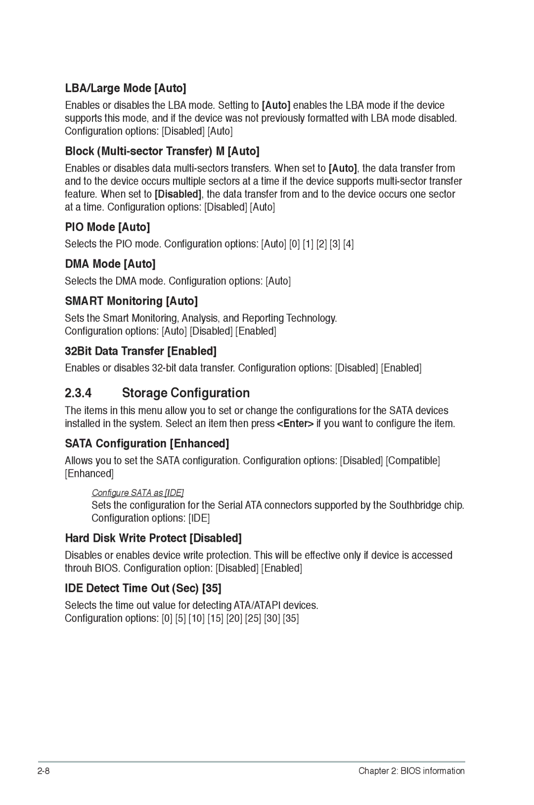 Asus p5p43t manual Storage Configuration 