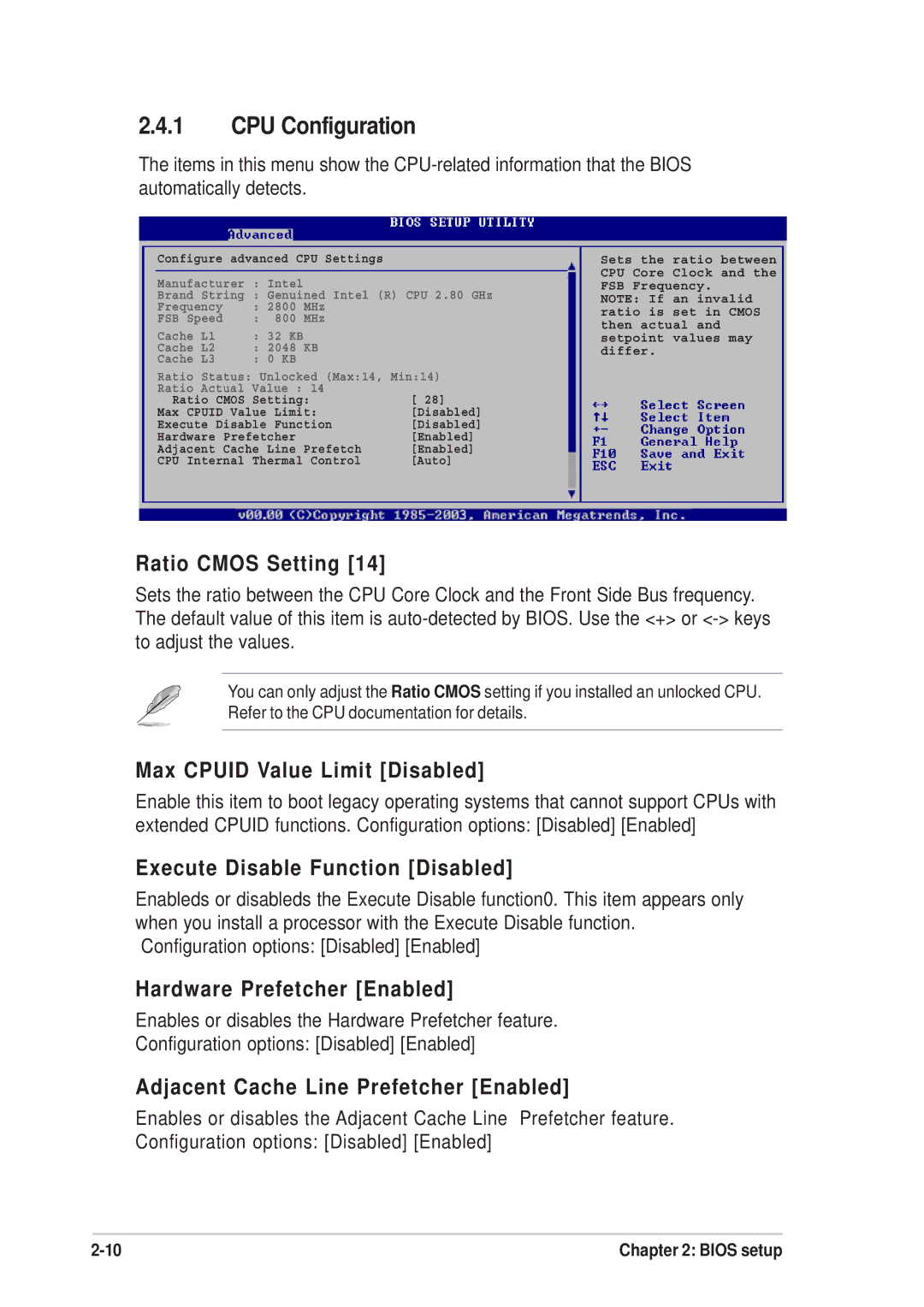 Asus P5SD2-FM manual CPU Configuration 