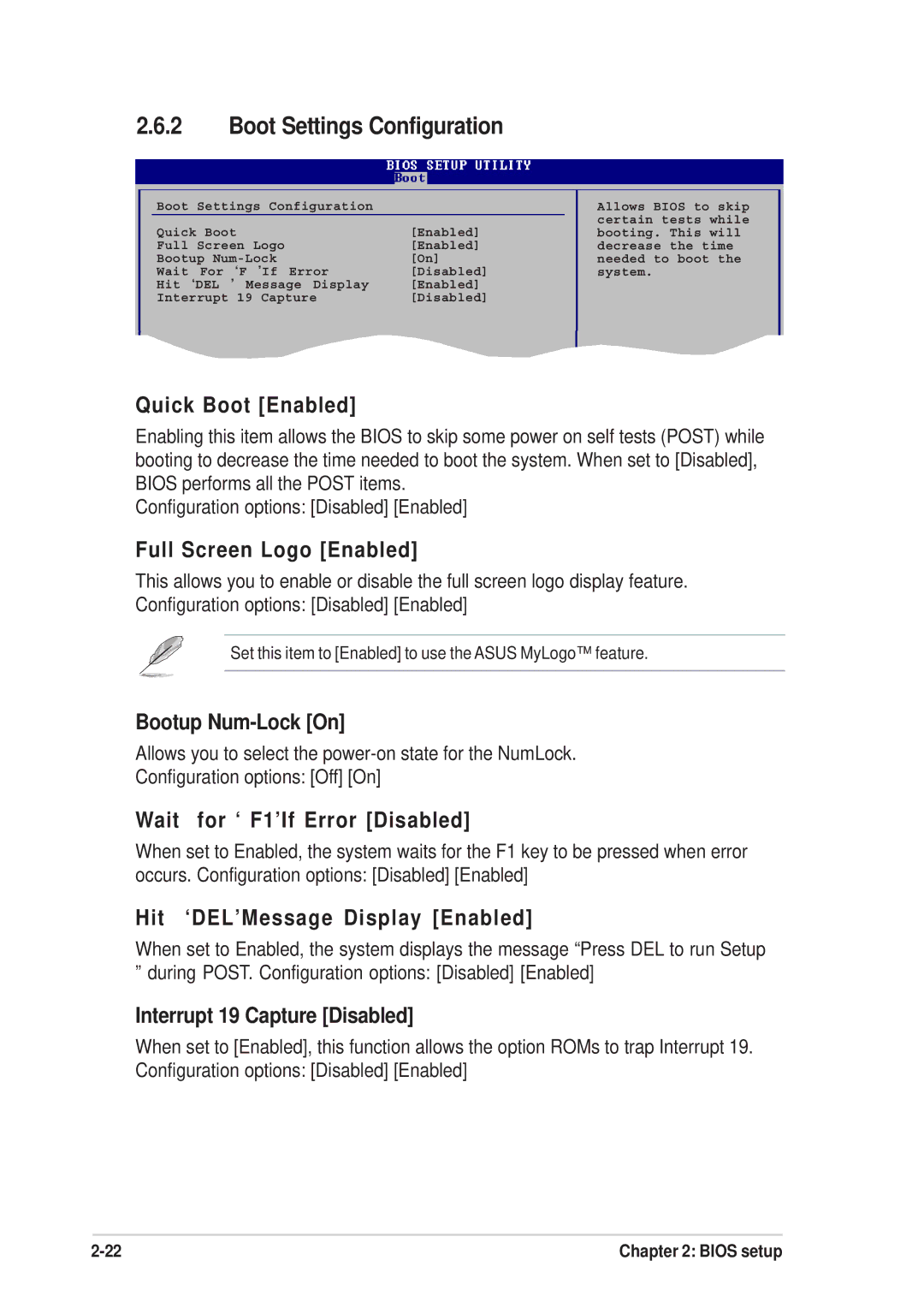 Asus P5SD2-FM manual Boot Settings Configuration 