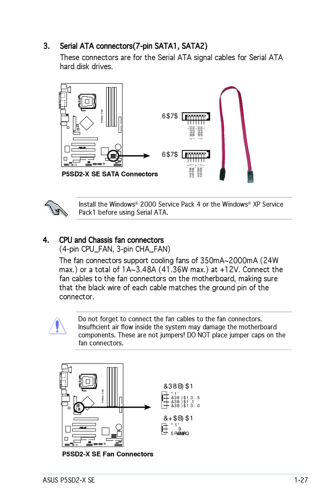 Asus manual P5SD2-X SE Fan Connectors 