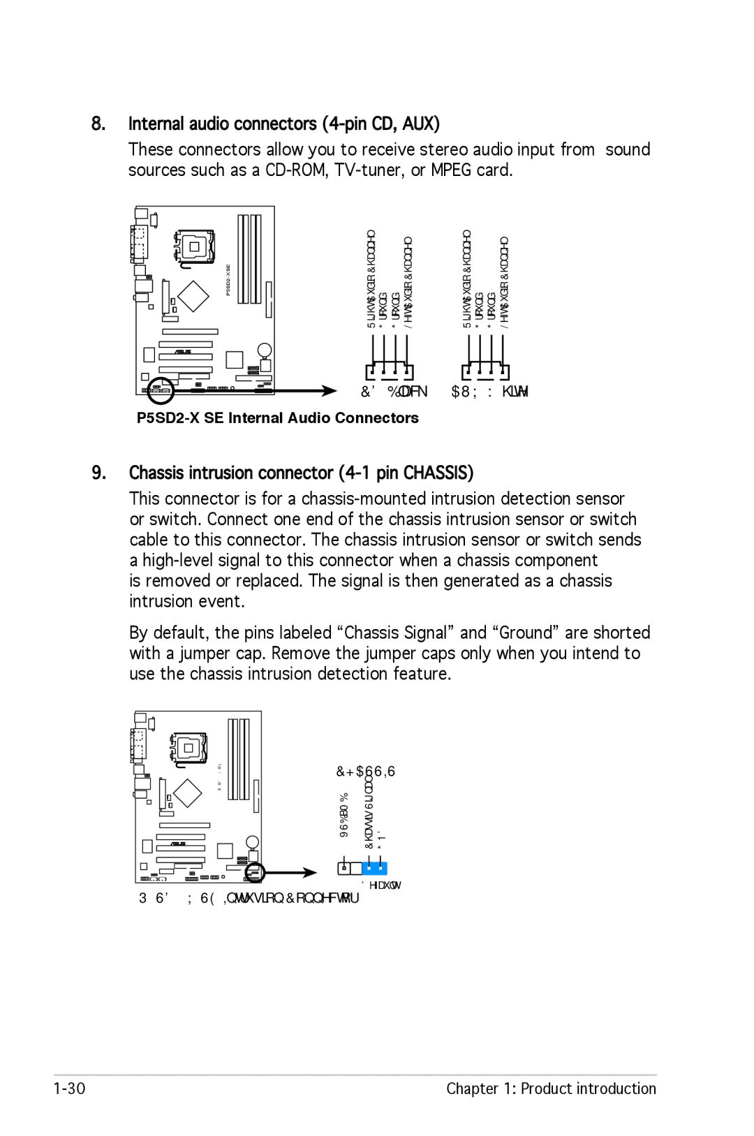 Asus P5SD2-X SE manual Chassis intrusion connector 4-1 pin Chassis 