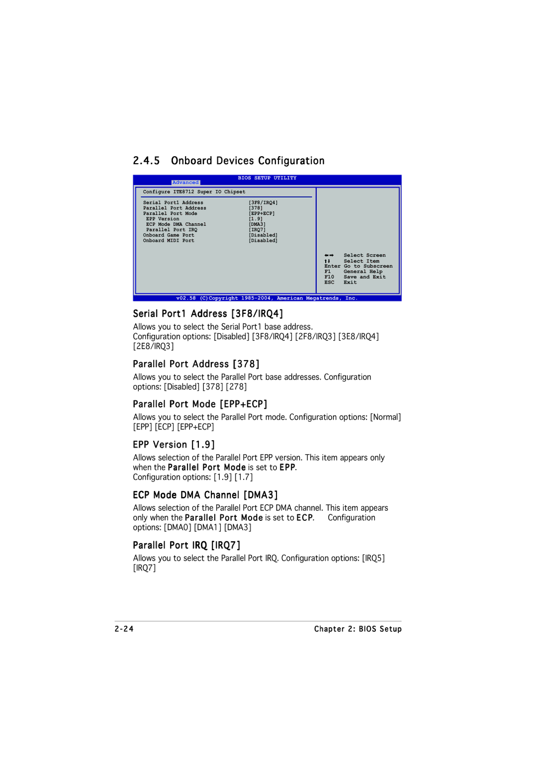 Asus P5VDC-MX manual Onboard Devices Configuration 