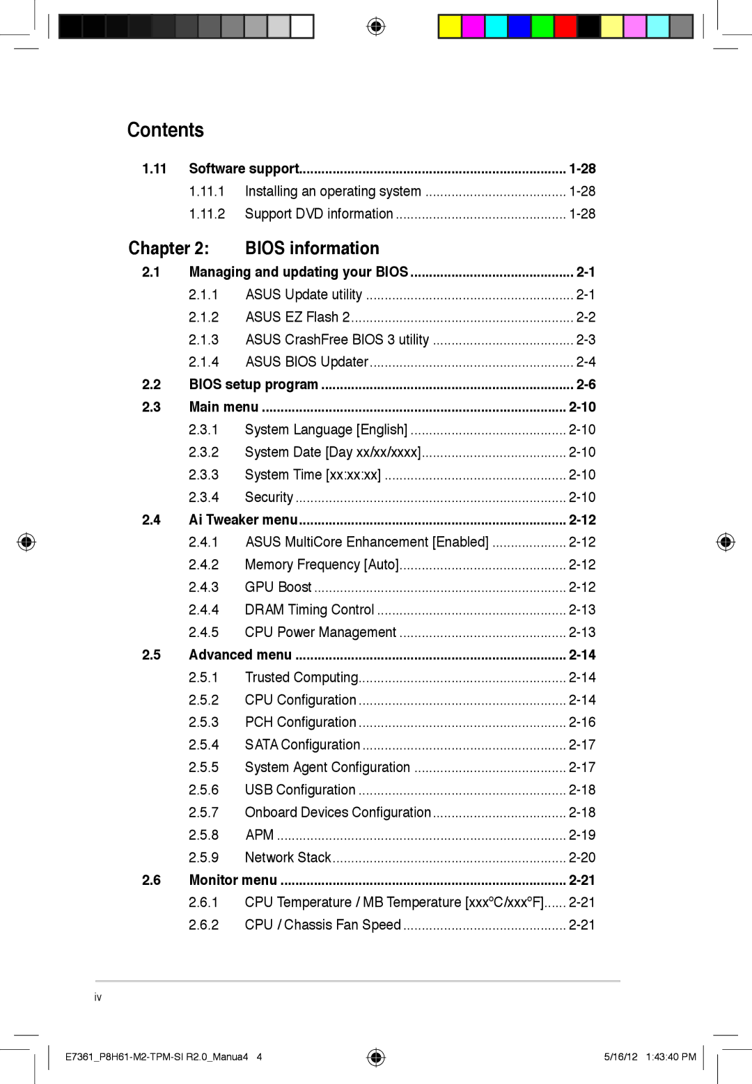 Asus si r2.0, P8H61-m2, tpm manual Software support 