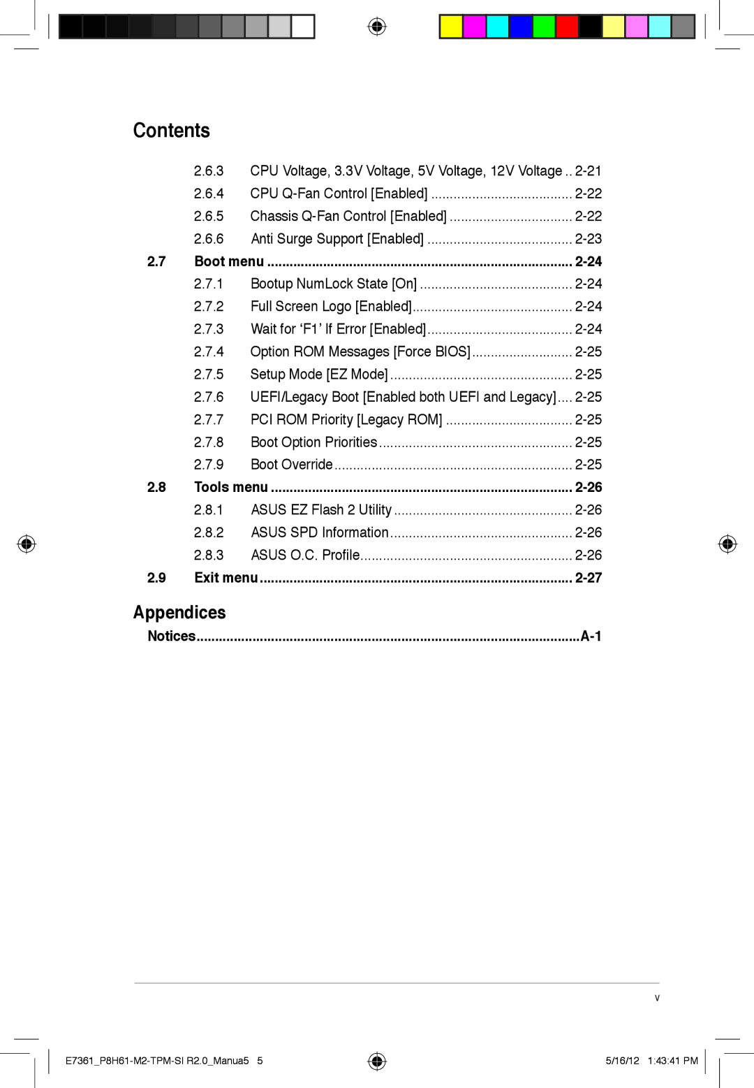 Asus tpm, P8H61-m2, si r2.0 manual Appendices 