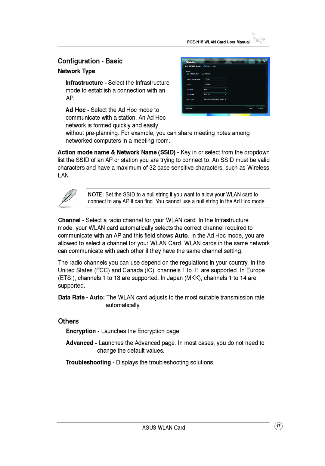 Asus PCEN15 user manual Configuration Basic, Others 