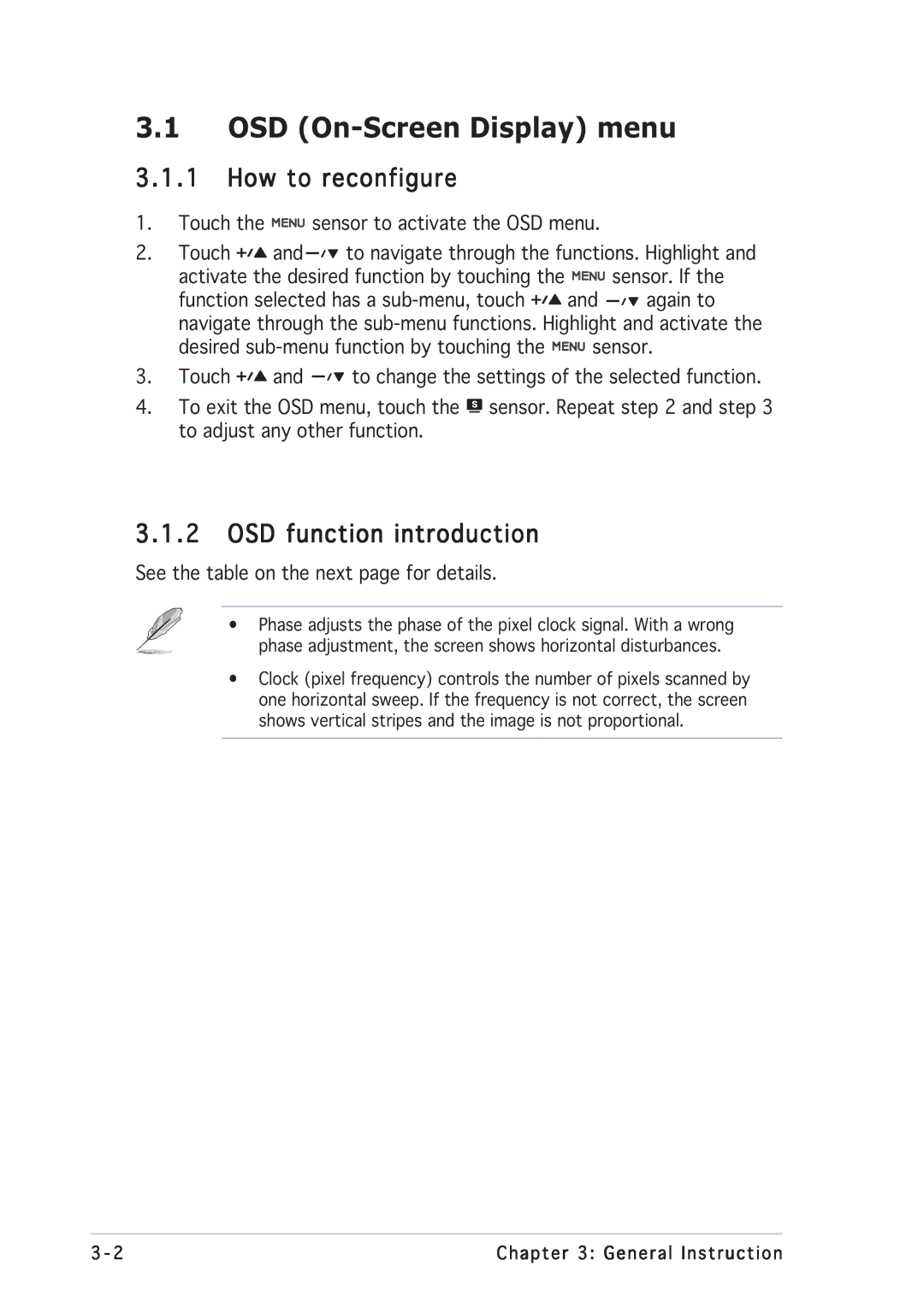 Asus PG191 manual OSD On-Screen Display menu, How to reconfigure, OSD function introduction 