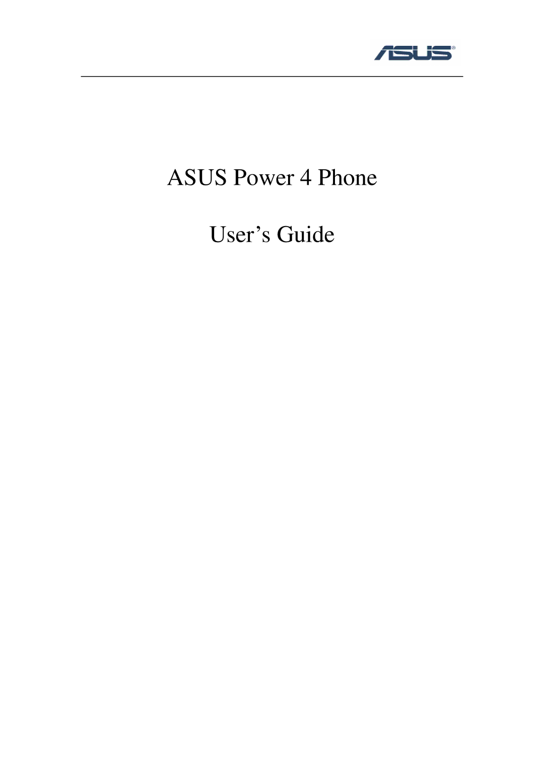 Asus manual Asus Power 4 Phone User’s Guide 