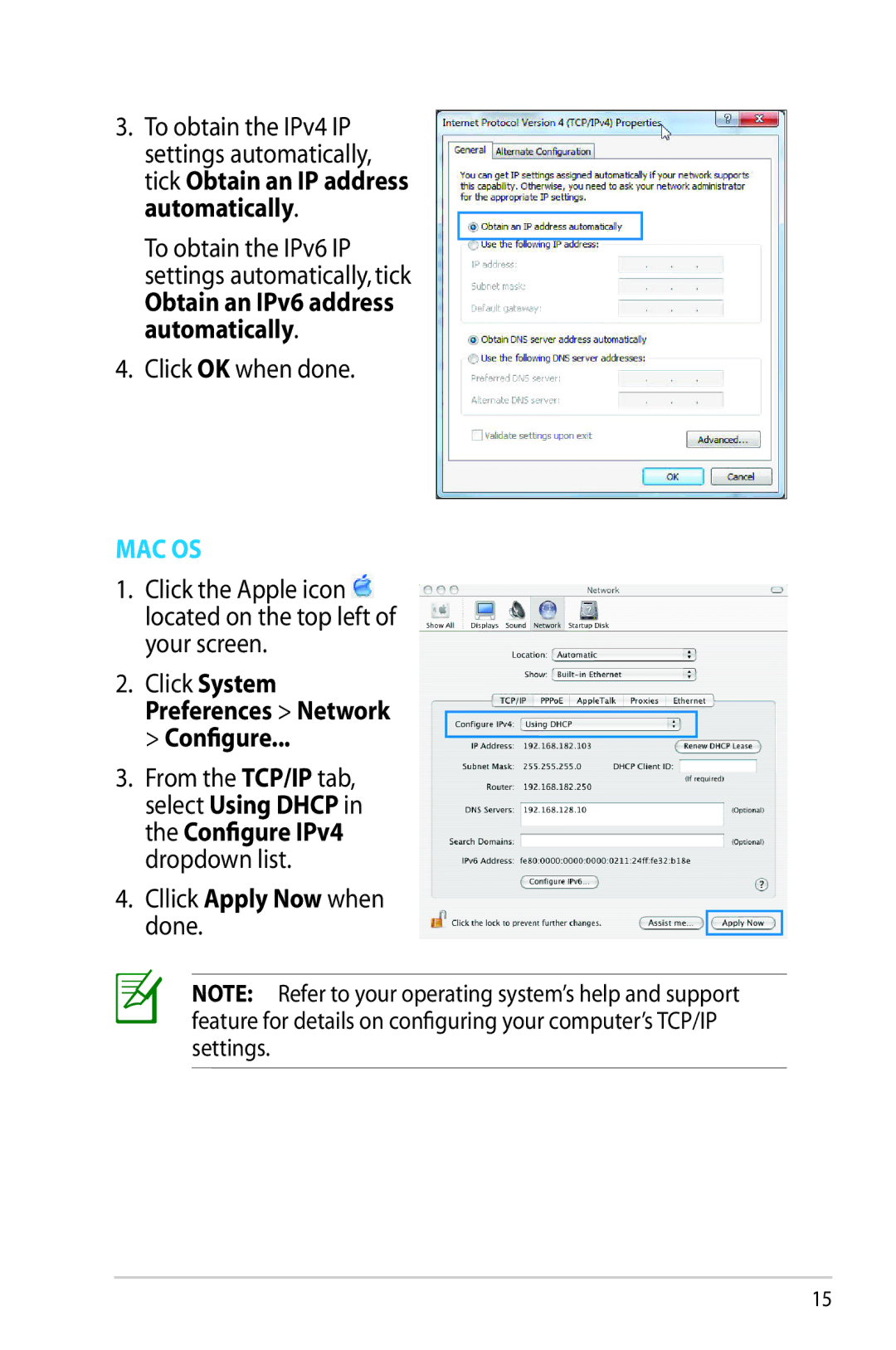 Asus RT-AC56R manual Click the Apple icon located on the top left of your screen 