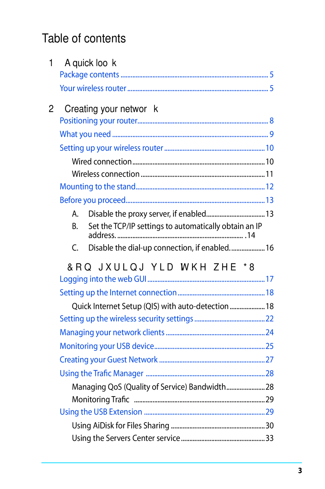 Asus RT-AC56R manual Table of contents 