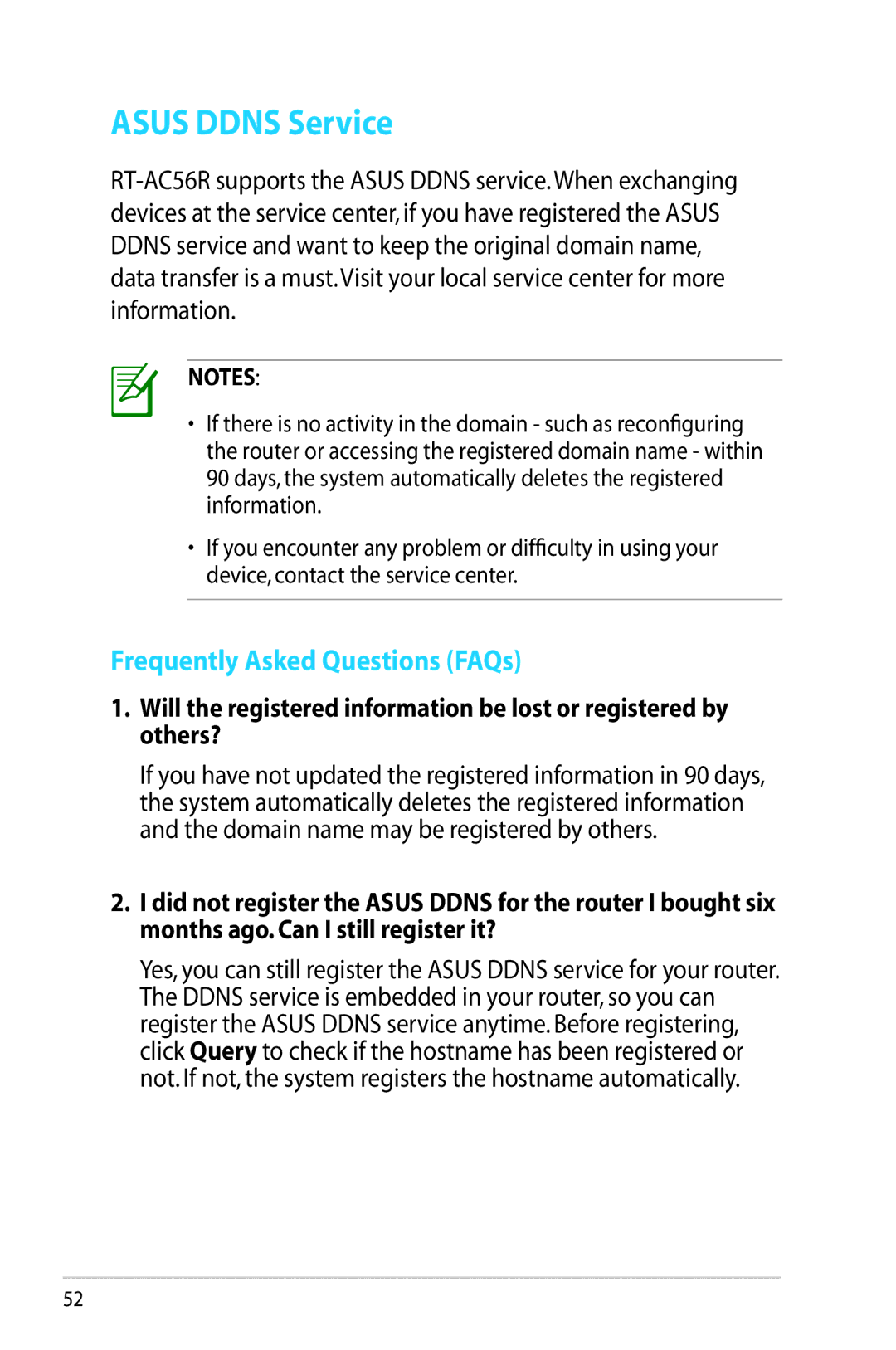 Asus RT-AC56R manual Asus Ddns Service, Frequently Asked Questions FAQs 