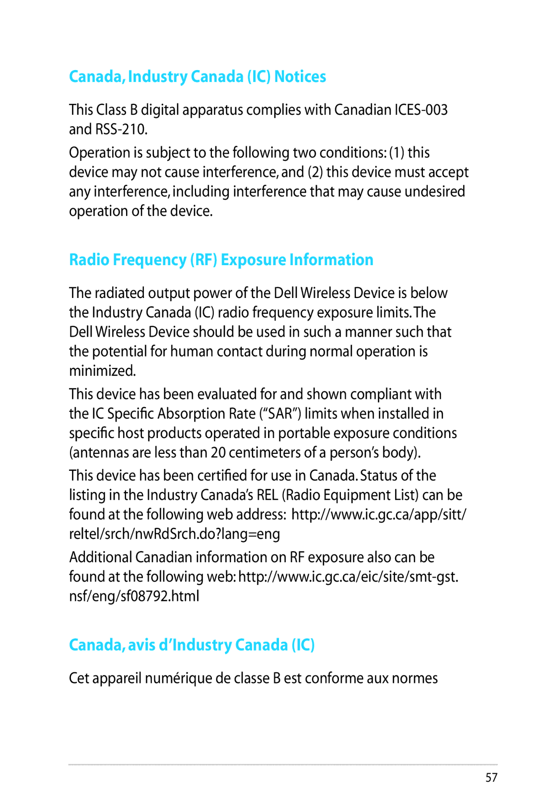 Asus RT-AC56R manual Canada, Industry Canada IC Notices, Radio Frequency RF Exposure Information 