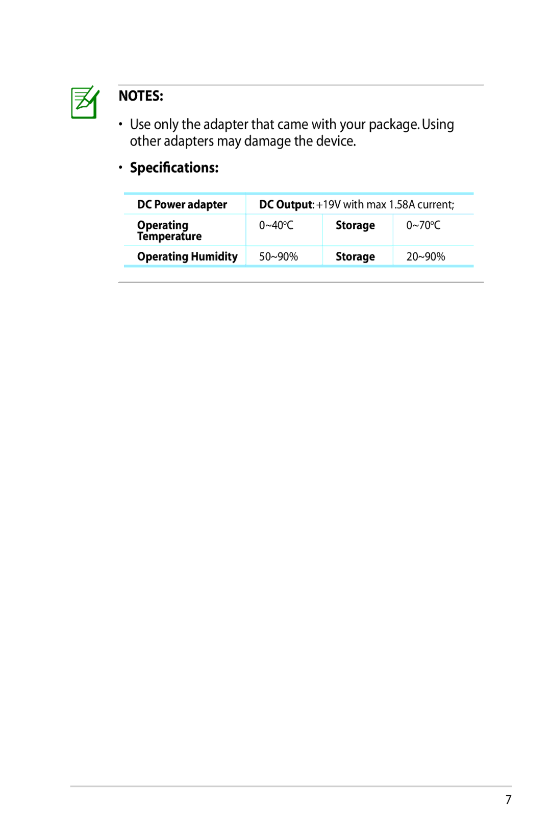 Asus RT-AC56R manual Specifications 