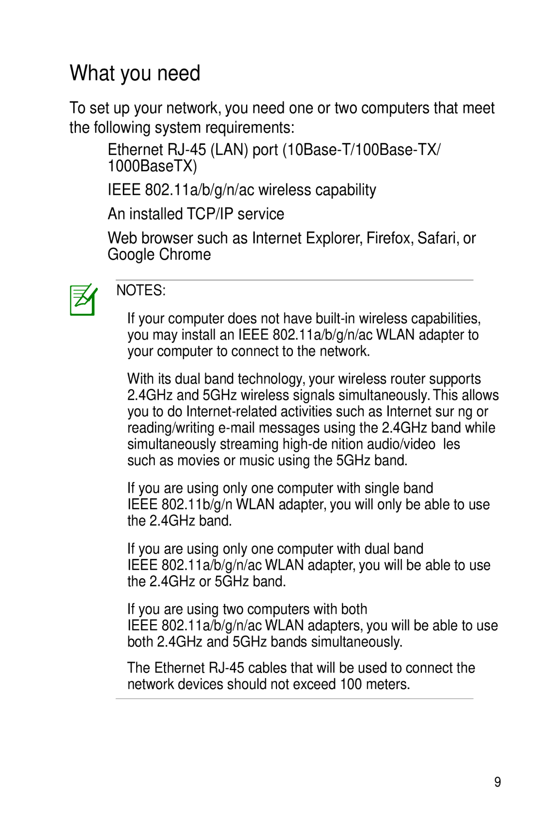 Asus RT-AC56R manual What you need 