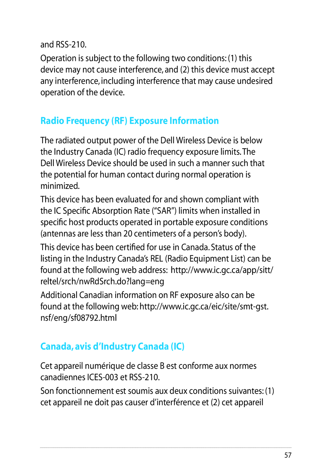 Asus RT-AC66U manual Radio Frequency RF Exposure Information, Canada, avis d’Industry Canada IC 