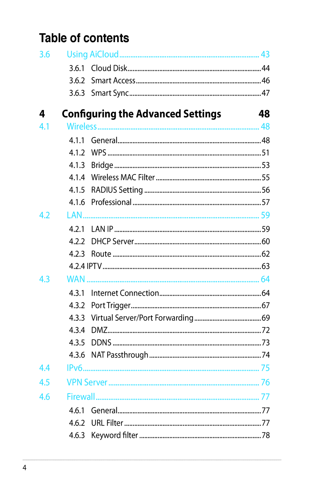 Asus RT-AC68R manual Configuring the Advanced Settings 