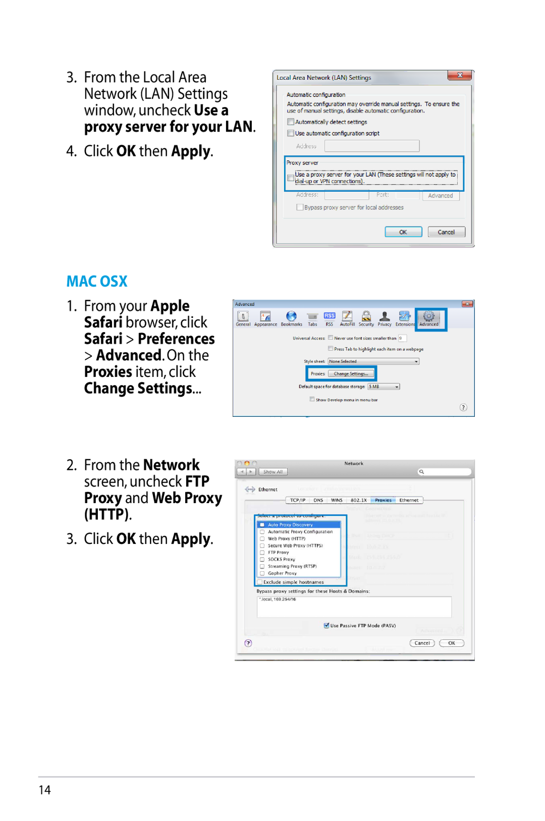 Asus RT-N10P, RTN10P manual Mac Osx 