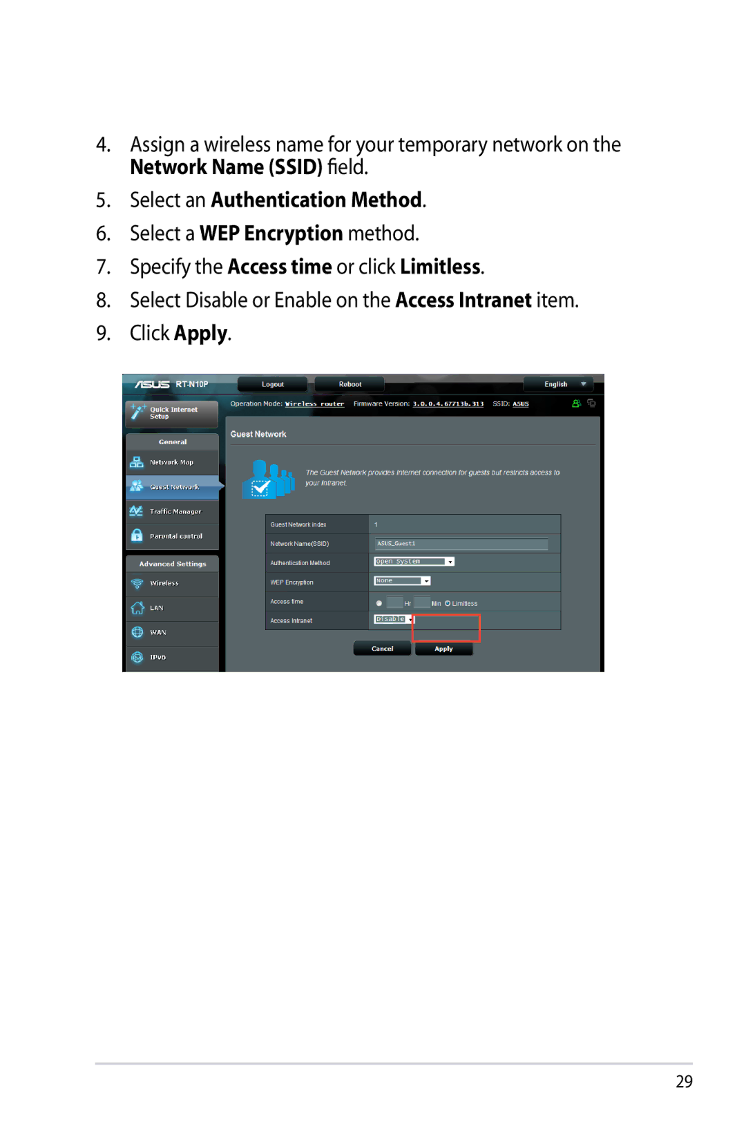 Asus RTN10P, RT-N10P manual Select an Authentication Method 