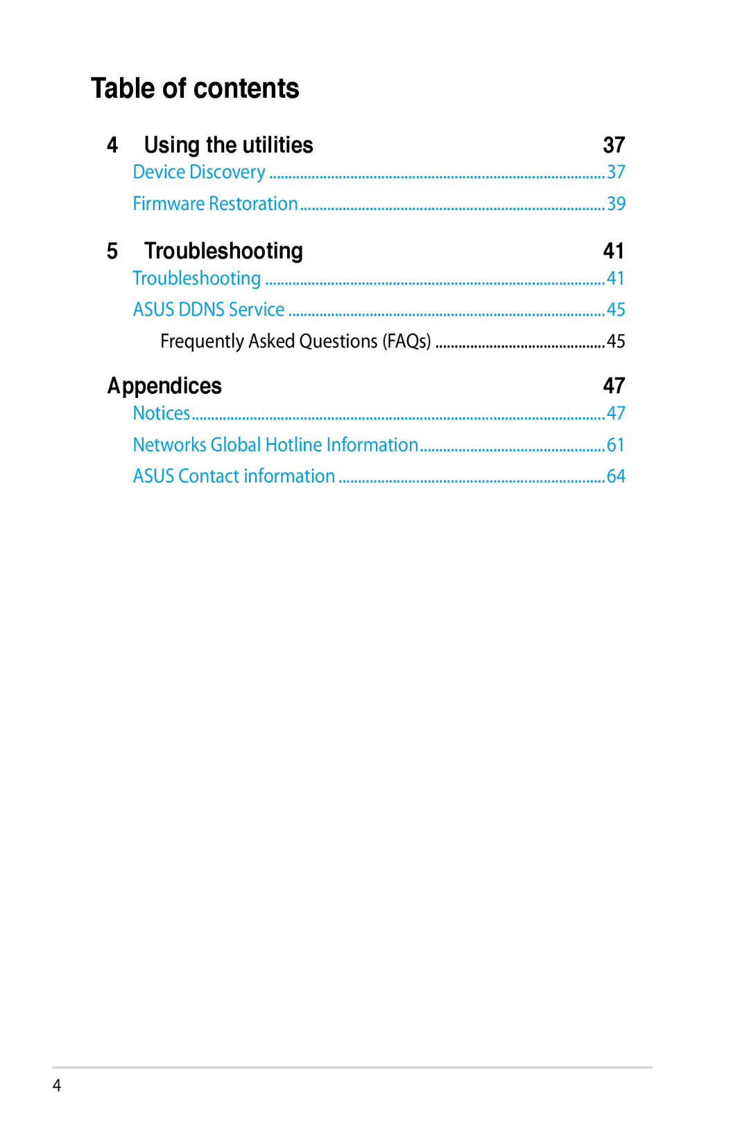 Asus RT-N10P, RTN10P manual Table of contents 