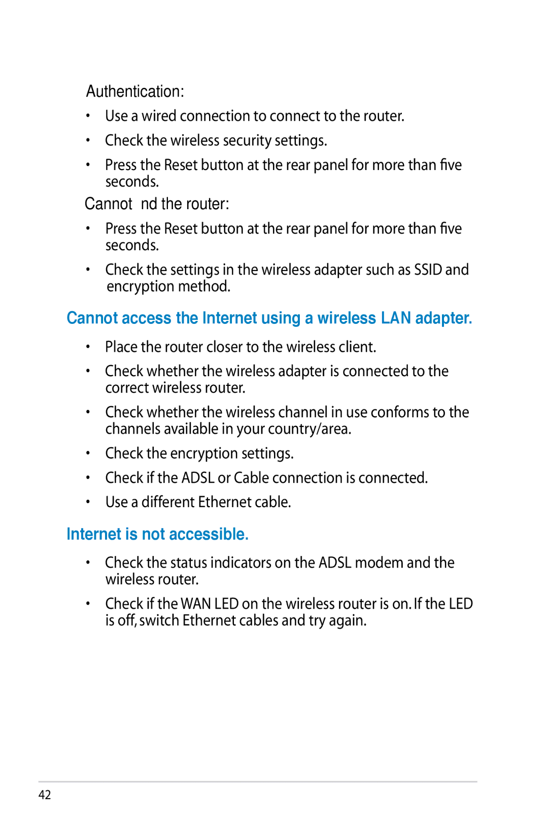 Asus RT-N10P, RTN10P manual Authentication, Cannot find the router 