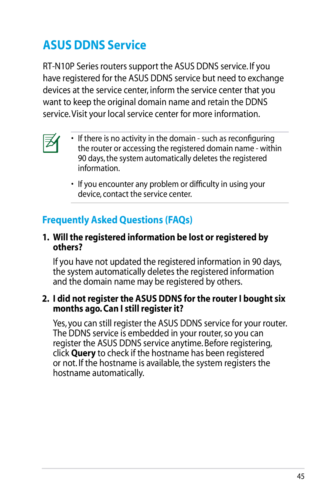 Asus RTN10P, RT-N10P manual Asus Ddns Service, Frequently Asked Questions FAQs 