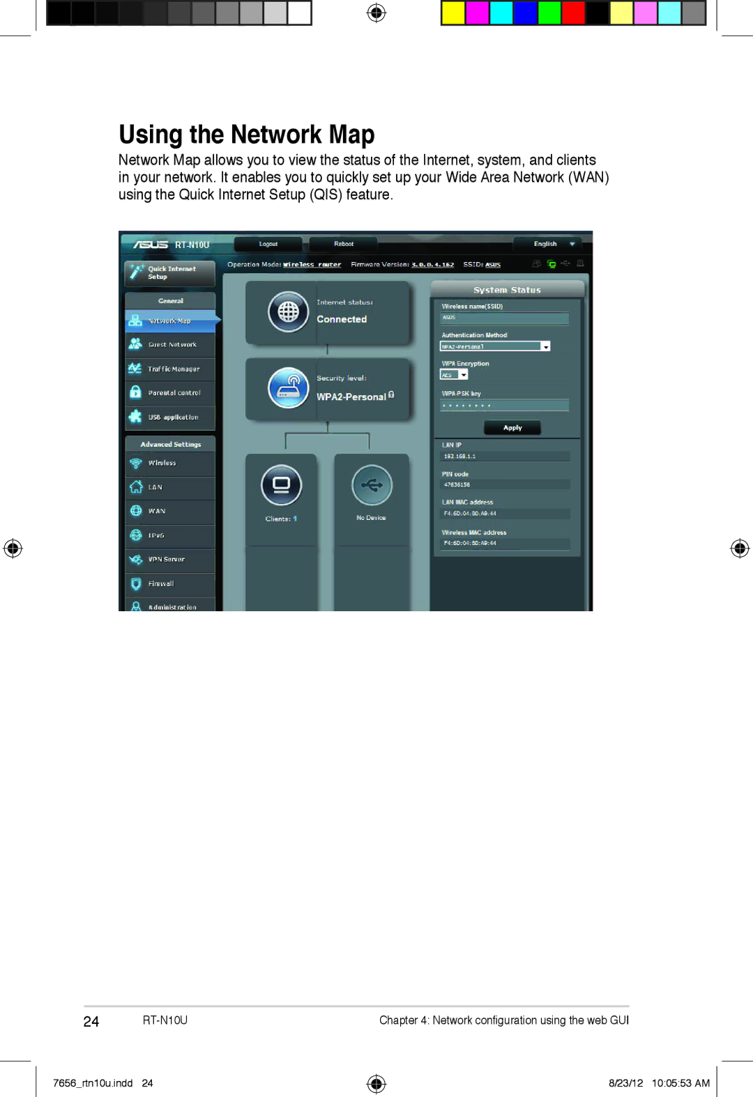 Asus RT-N10U user manual Using the Network Map 