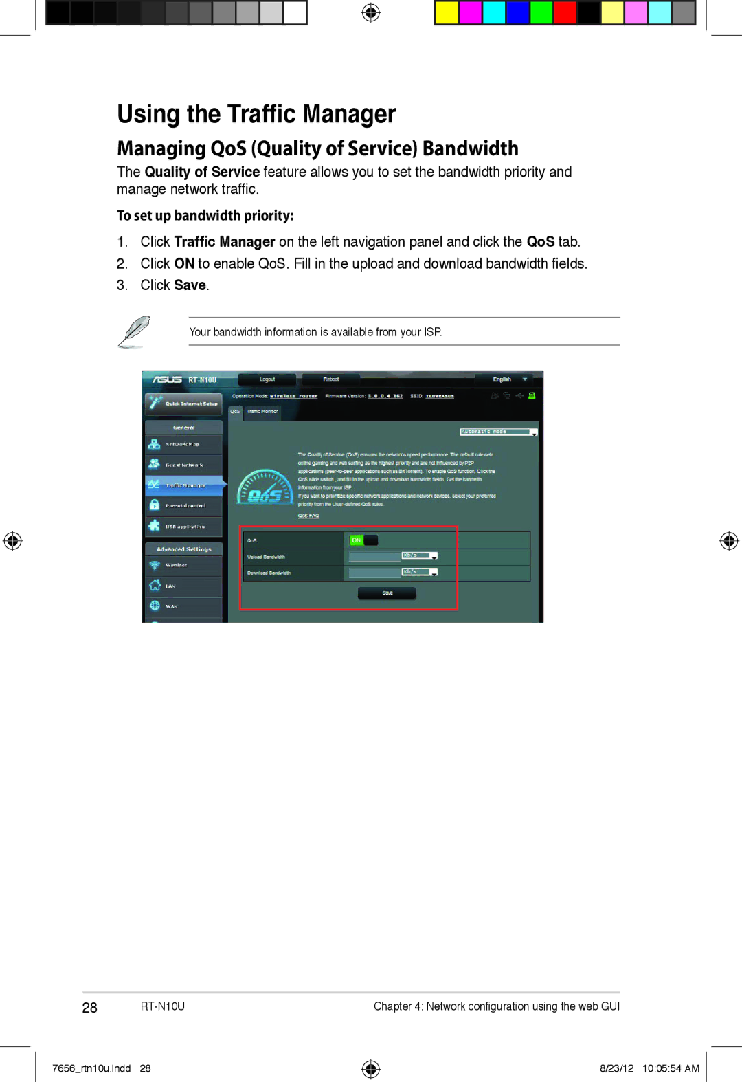 Asus RT-N10U user manual Using the Traffic Manager, To set up bandwidth priority 