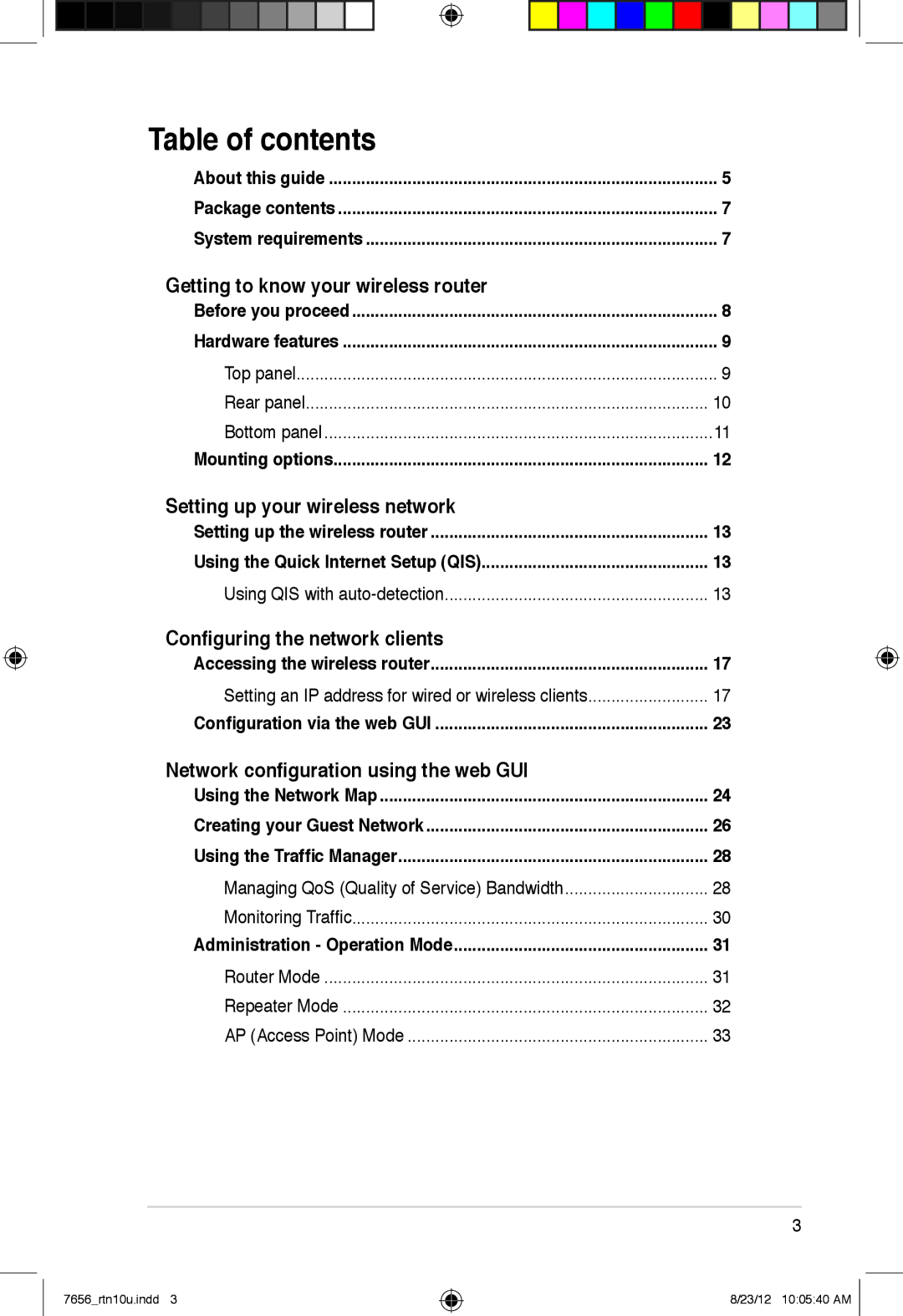 Asus RT-N10U user manual Table of contents 