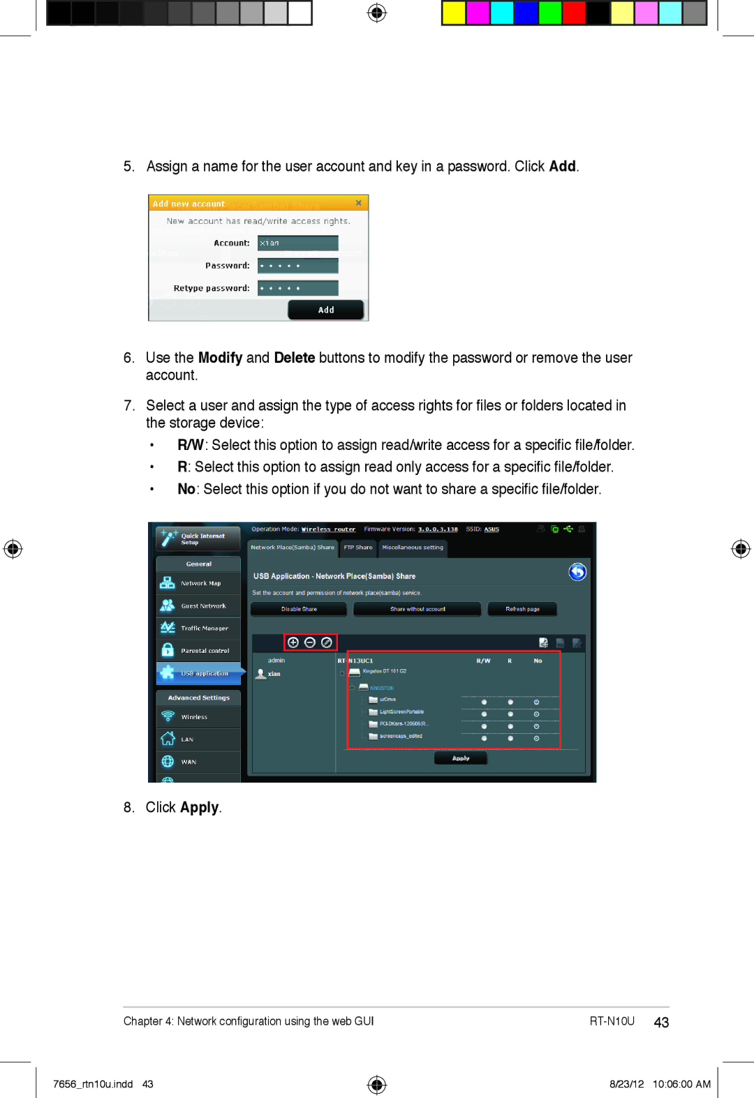 Asus RT-N10U user manual Network configuration using the web GUI 