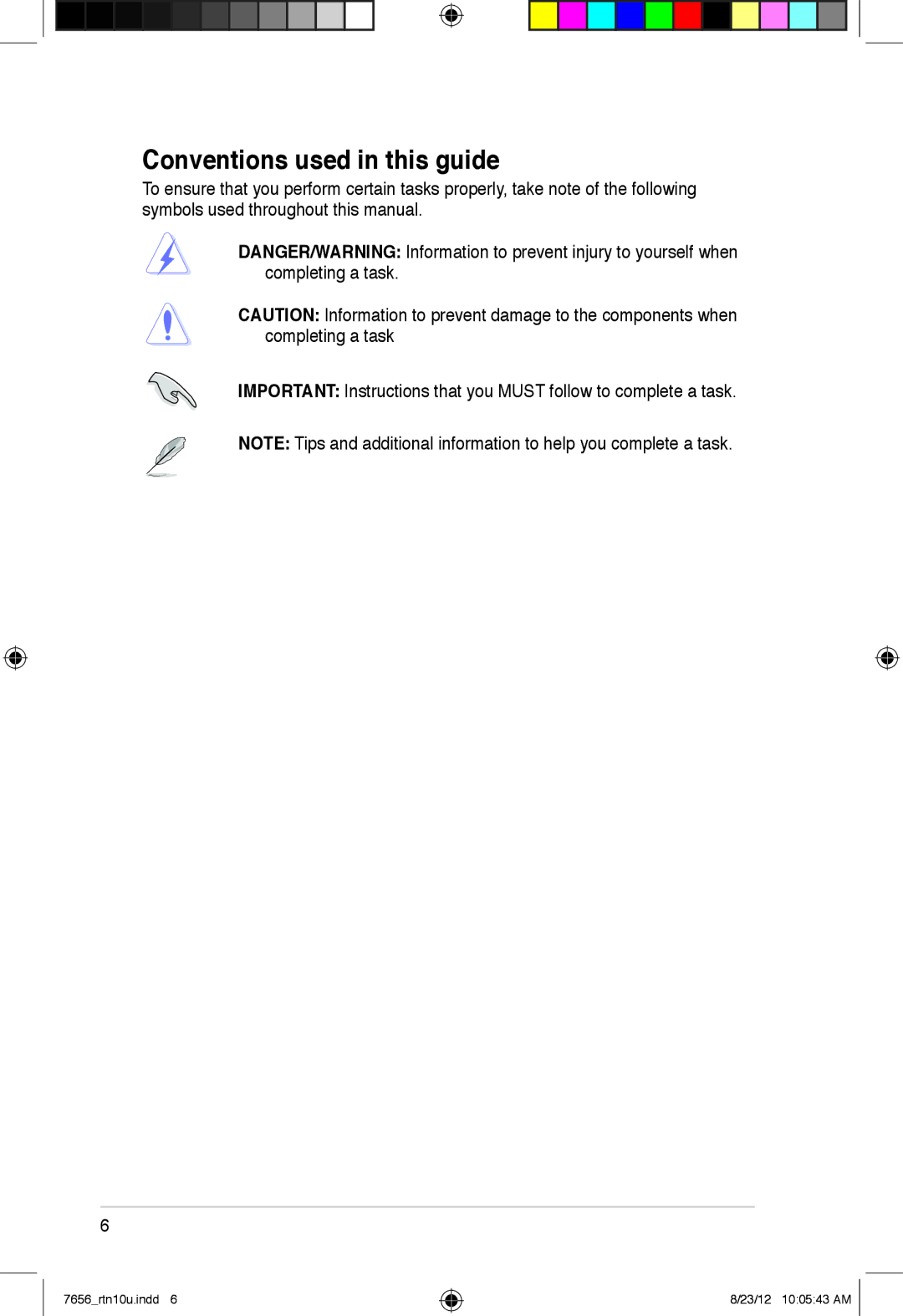 Asus RT-N10U user manual Conventions used in this guide 