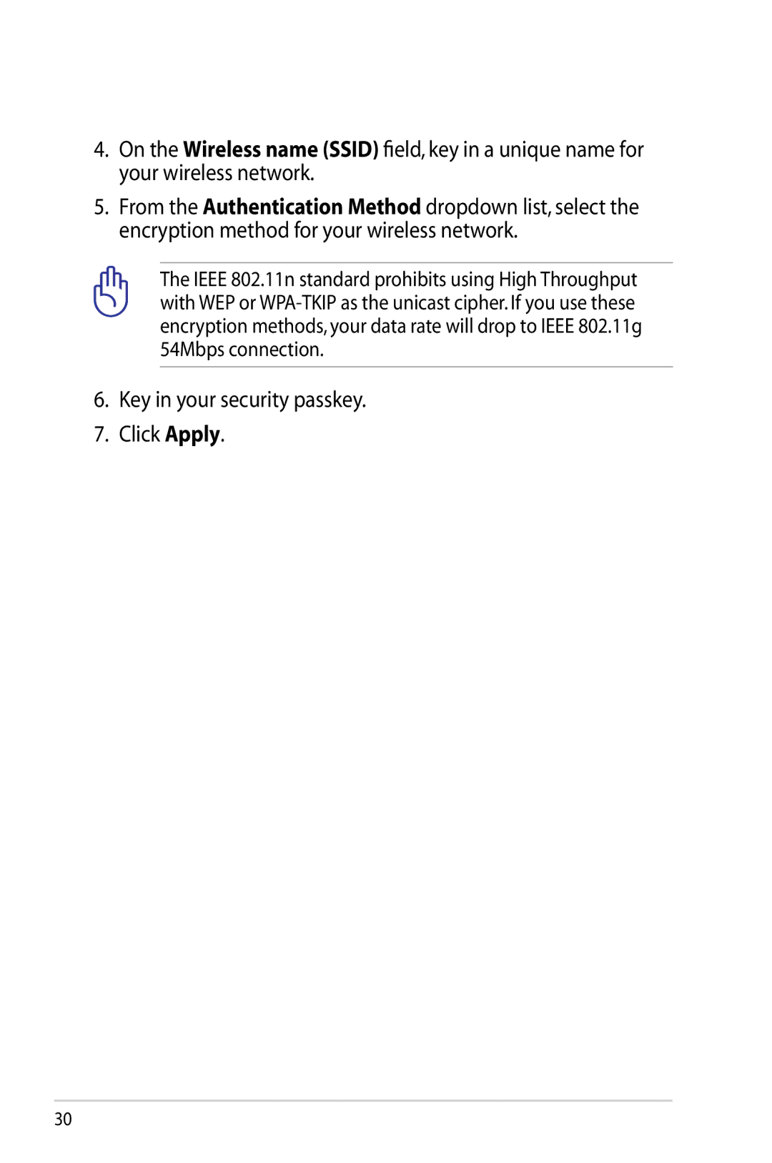 Asus RT-N12/D1, RTN12D1 manual Key in your security passkey Click Apply 