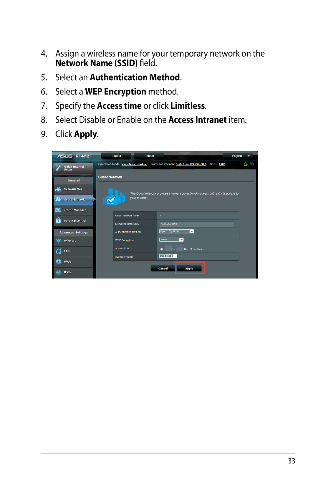 Asus RT-N12/D1, RTN12D1 manual Select an Authentication Method 