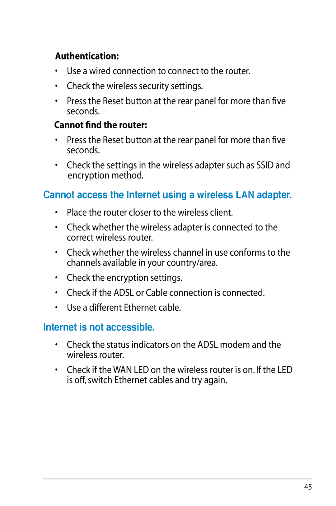 Asus RT-N12/D1, RTN12D1 manual Authentication, Cannot find the router 