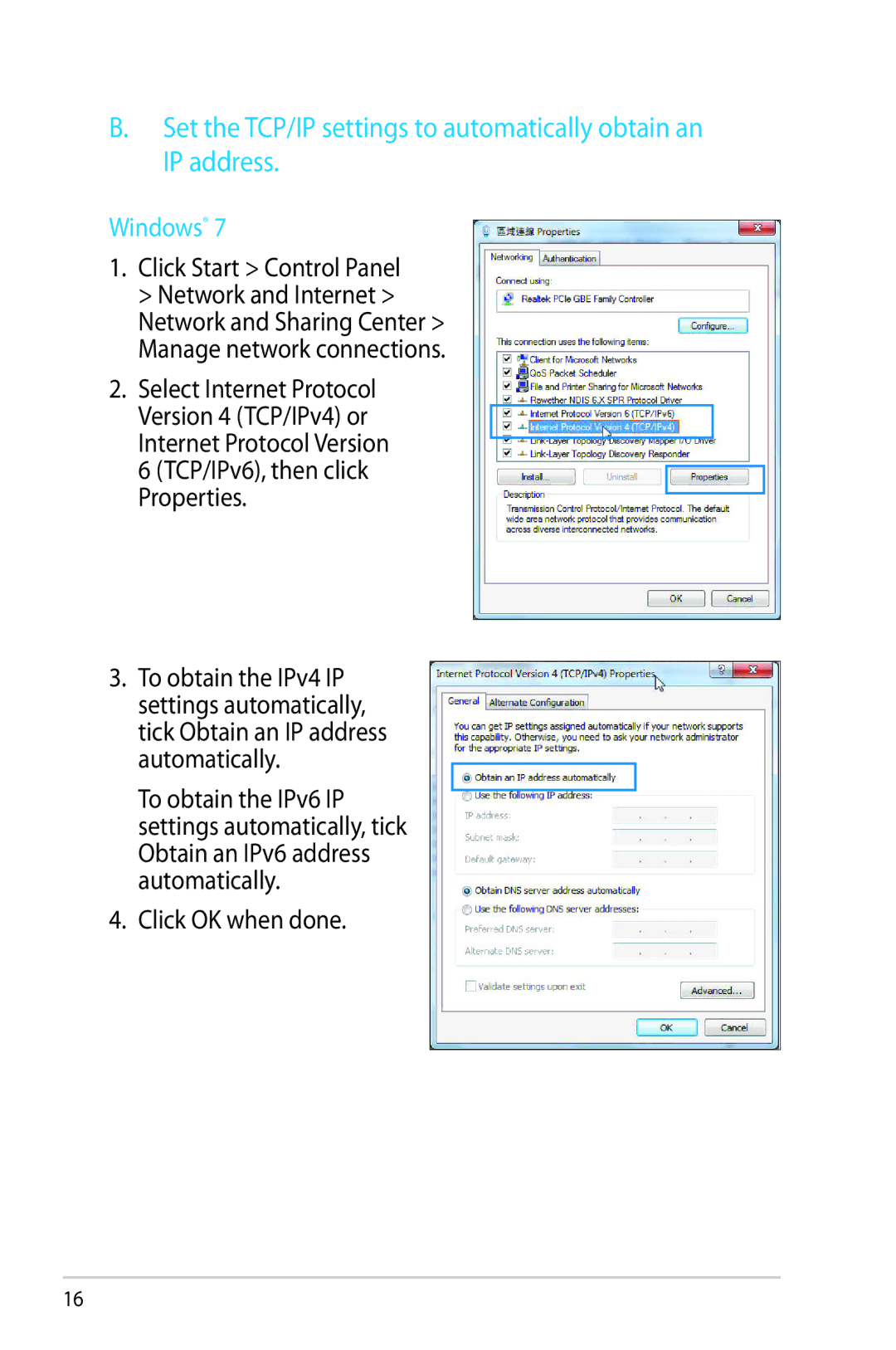 Asus RT-N53 manual Windows 