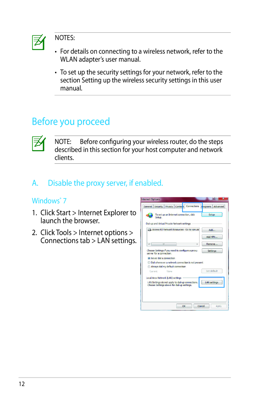 Asus RT-N65U, RTN65U manual Before you proceed 