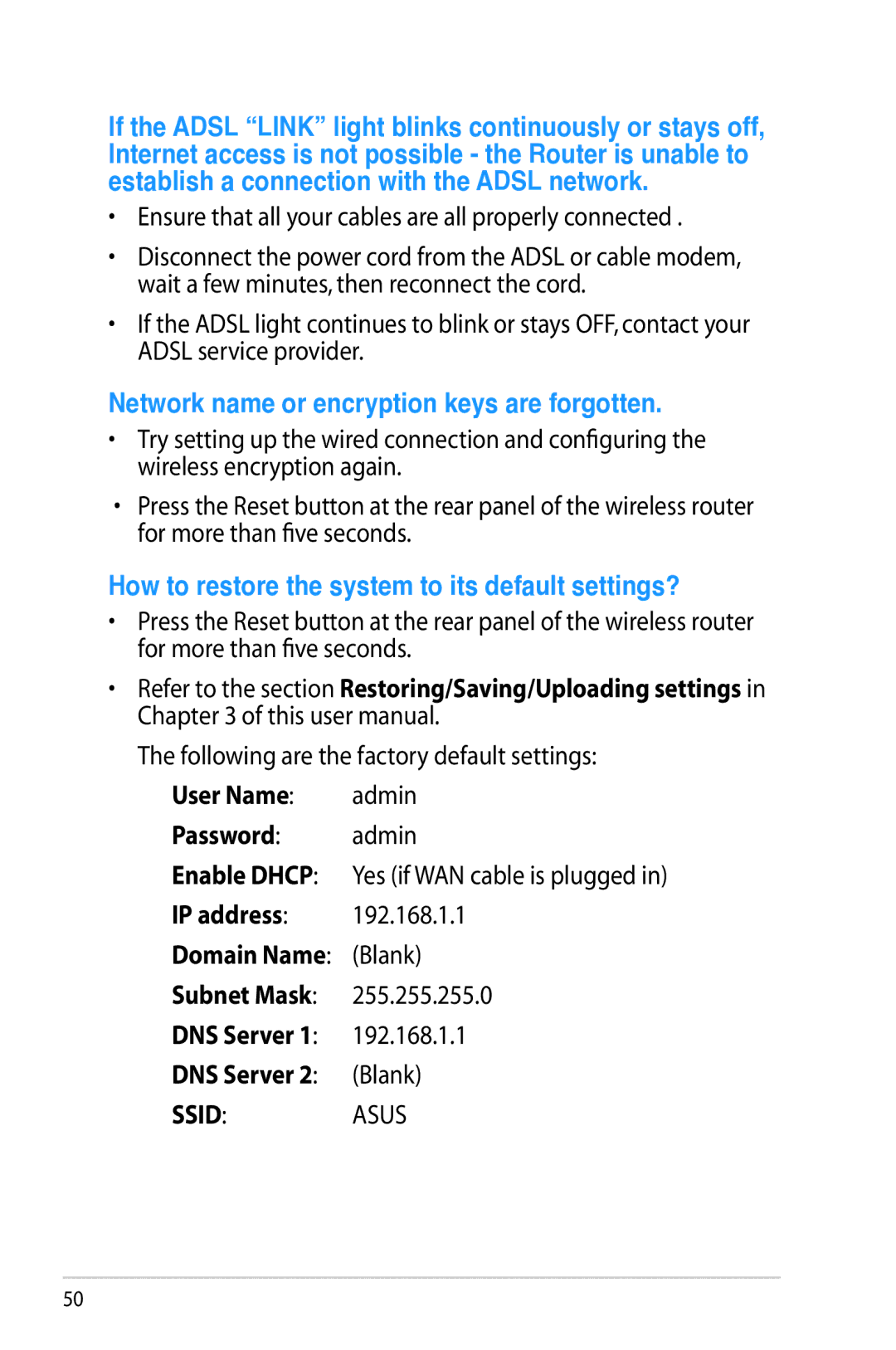 Asus RT-N65U, RTN65U manual User Name, Password, IP address 