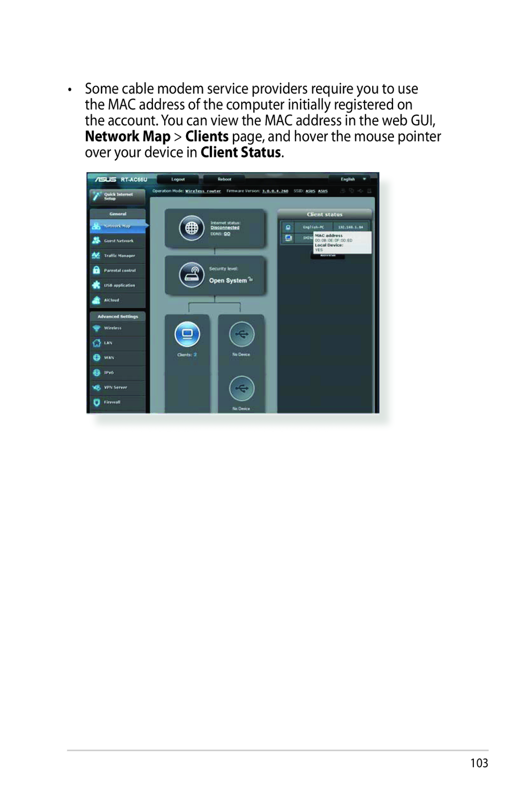 Asus RTAC66U manual 103 