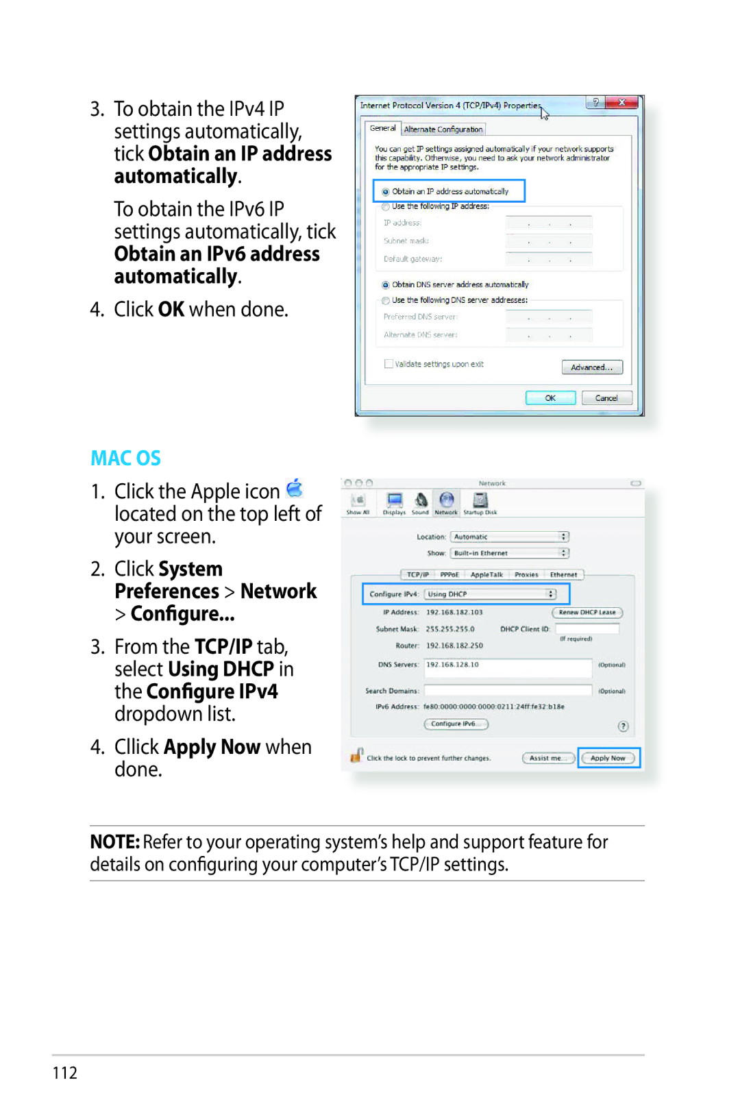 Asus RTAC66U manual Click the Apple icon located on the top left of your screen 