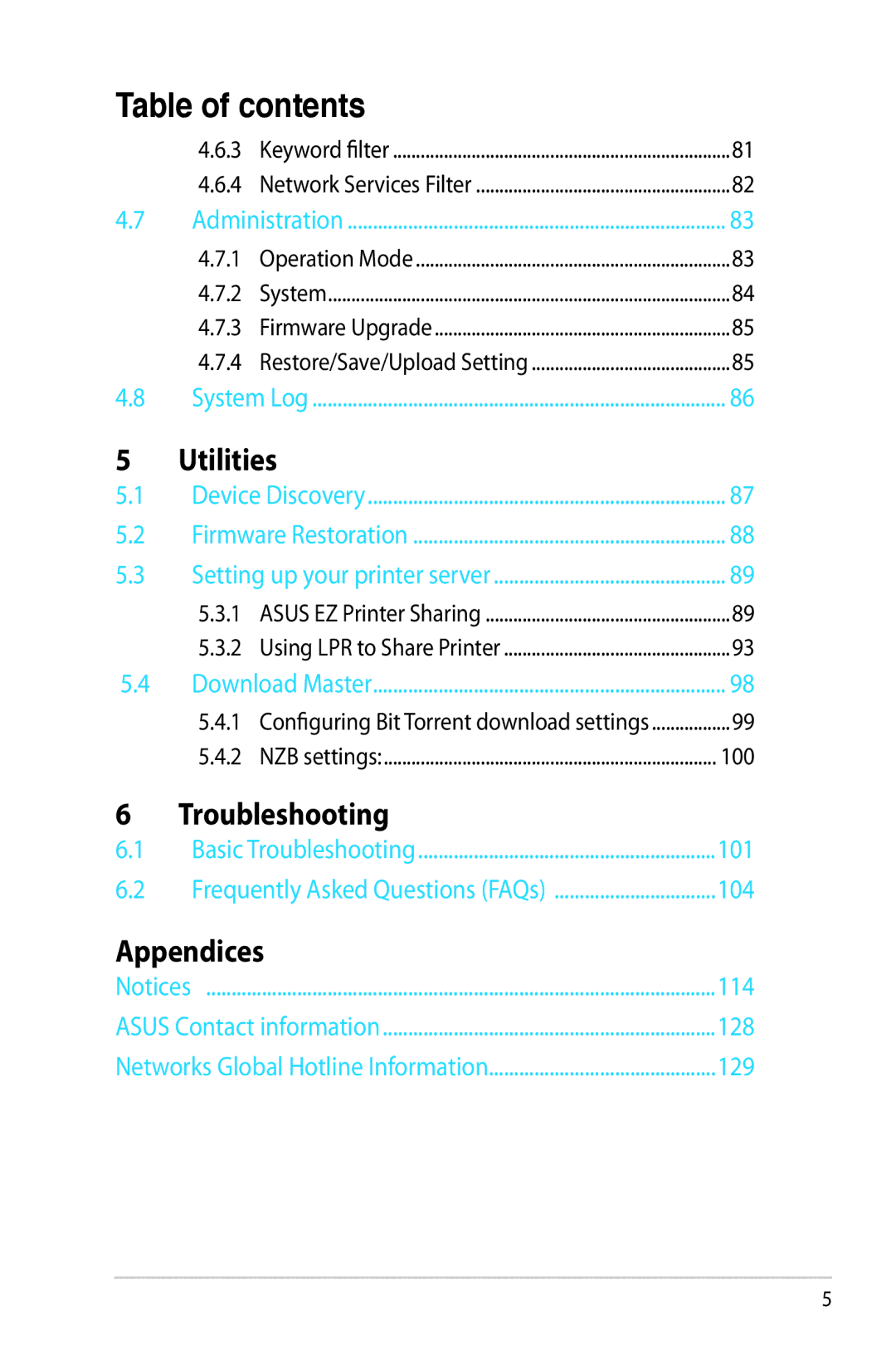 Asus RTAC66U manual Utilities, Troubleshooting 