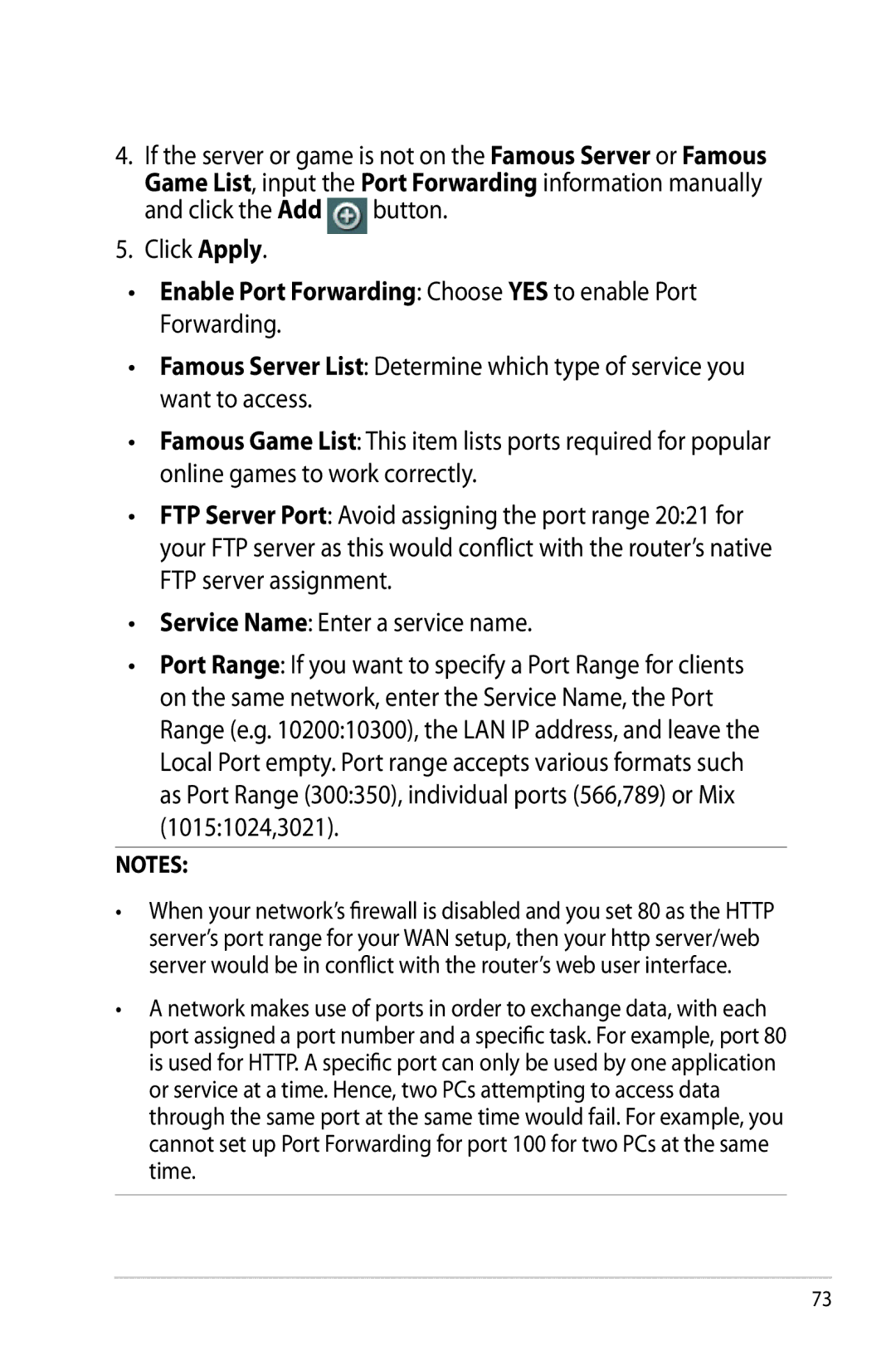 Asus RTAC66U manual Enable Port Forwarding Choose YES to enable Port Forwarding 