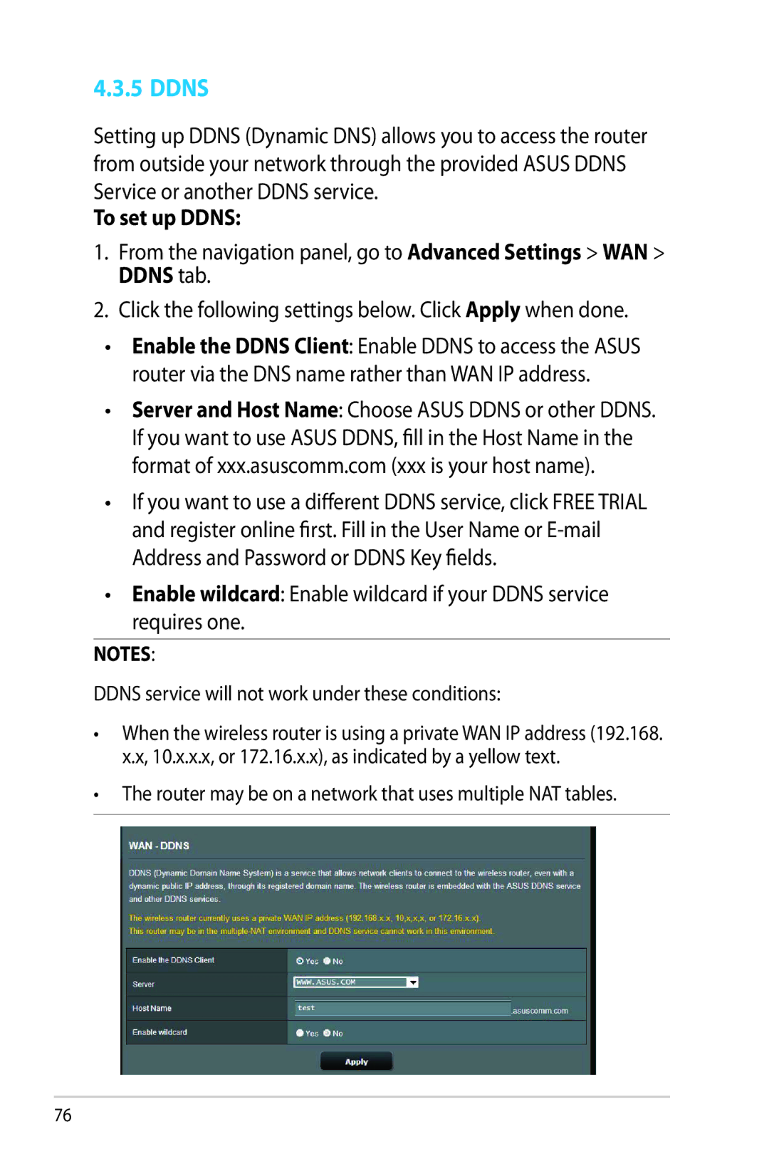 Asus RTAC66U manual To set up Ddns 