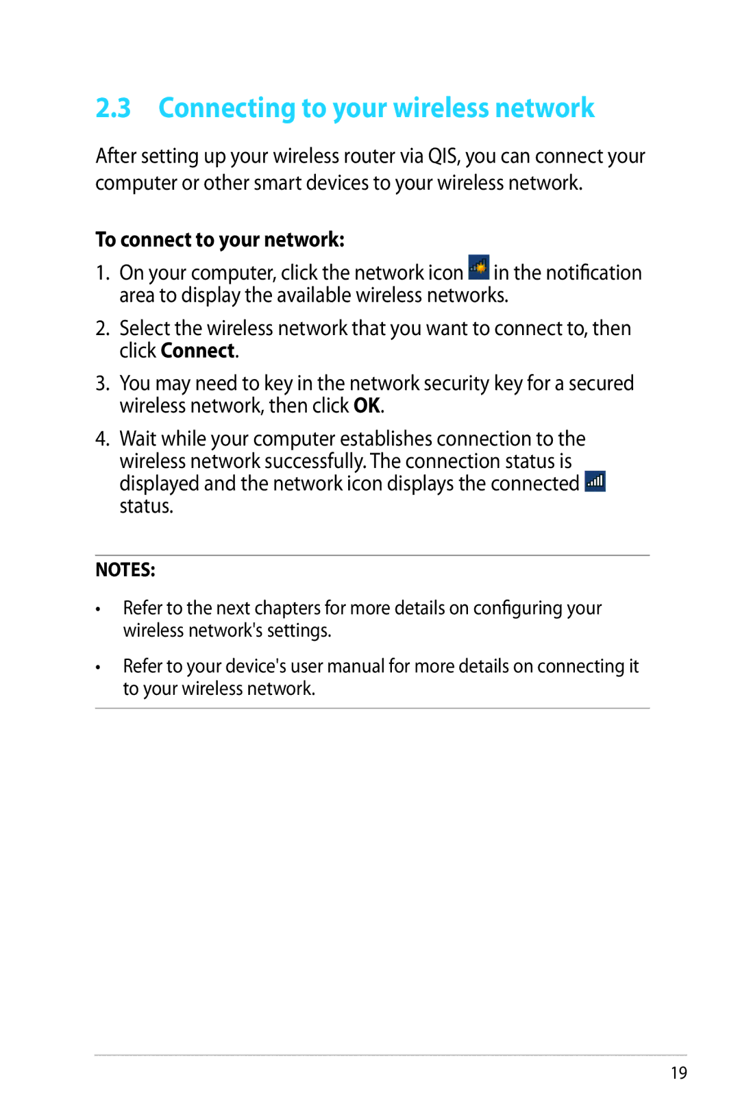 Asus RTAC68U manual Connecting to your wireless network, To connect to your network 