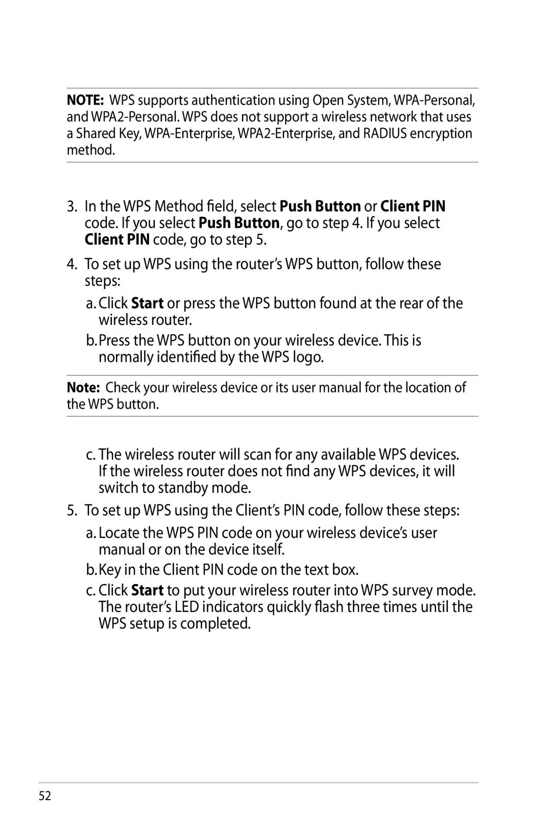 Asus RTAC68U manual To set up WPS using the router’s WPS button, follow these steps 