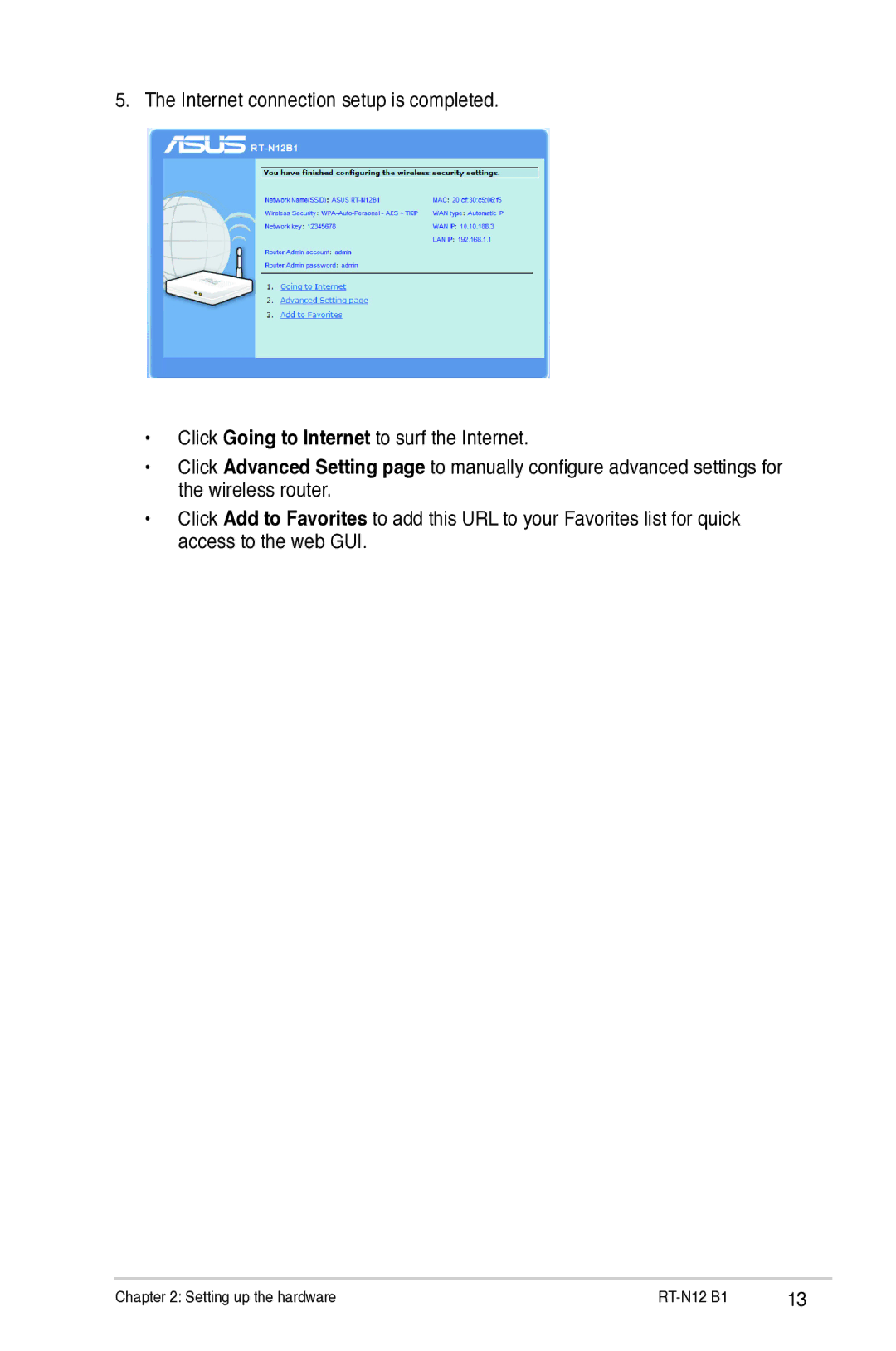 Asus RTN12B1 user manual Setting up the hardware RT-N12 B1 